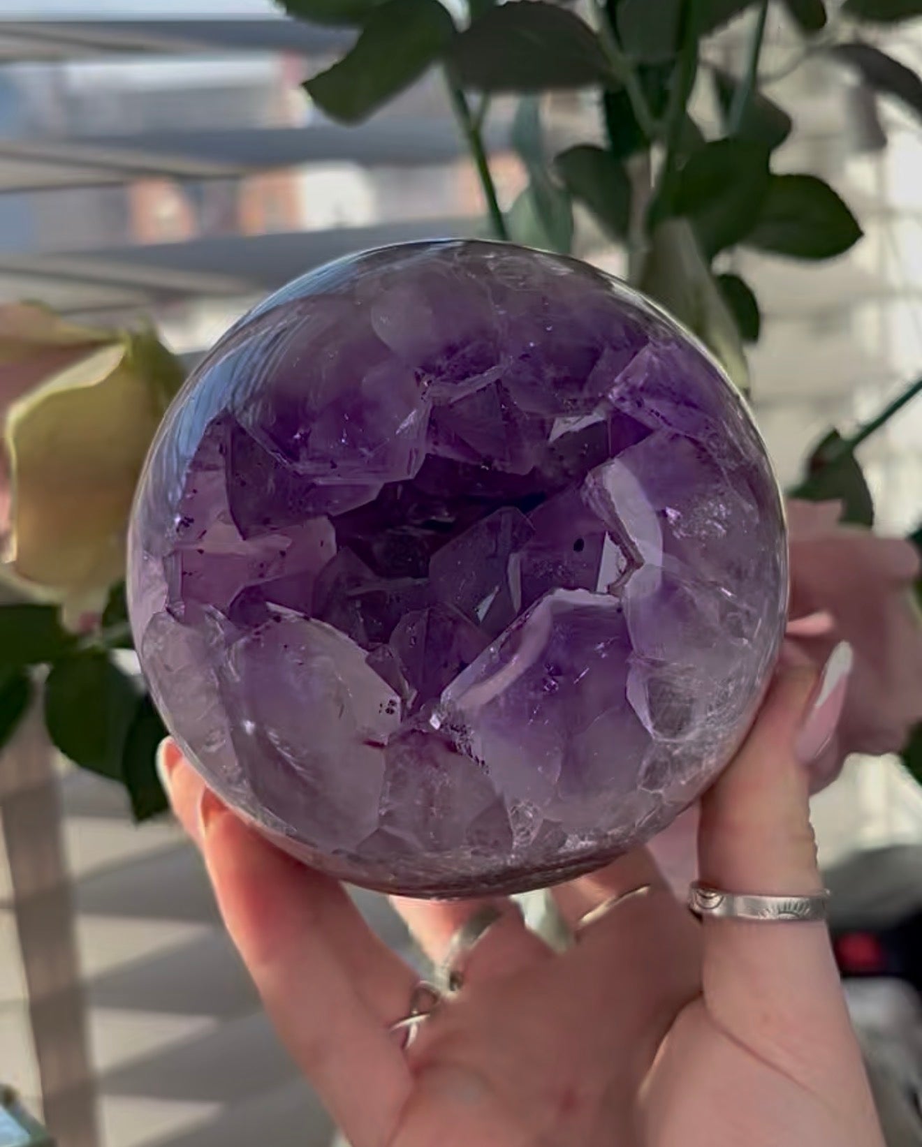 Gorgeous, large, statement amethyst sphere