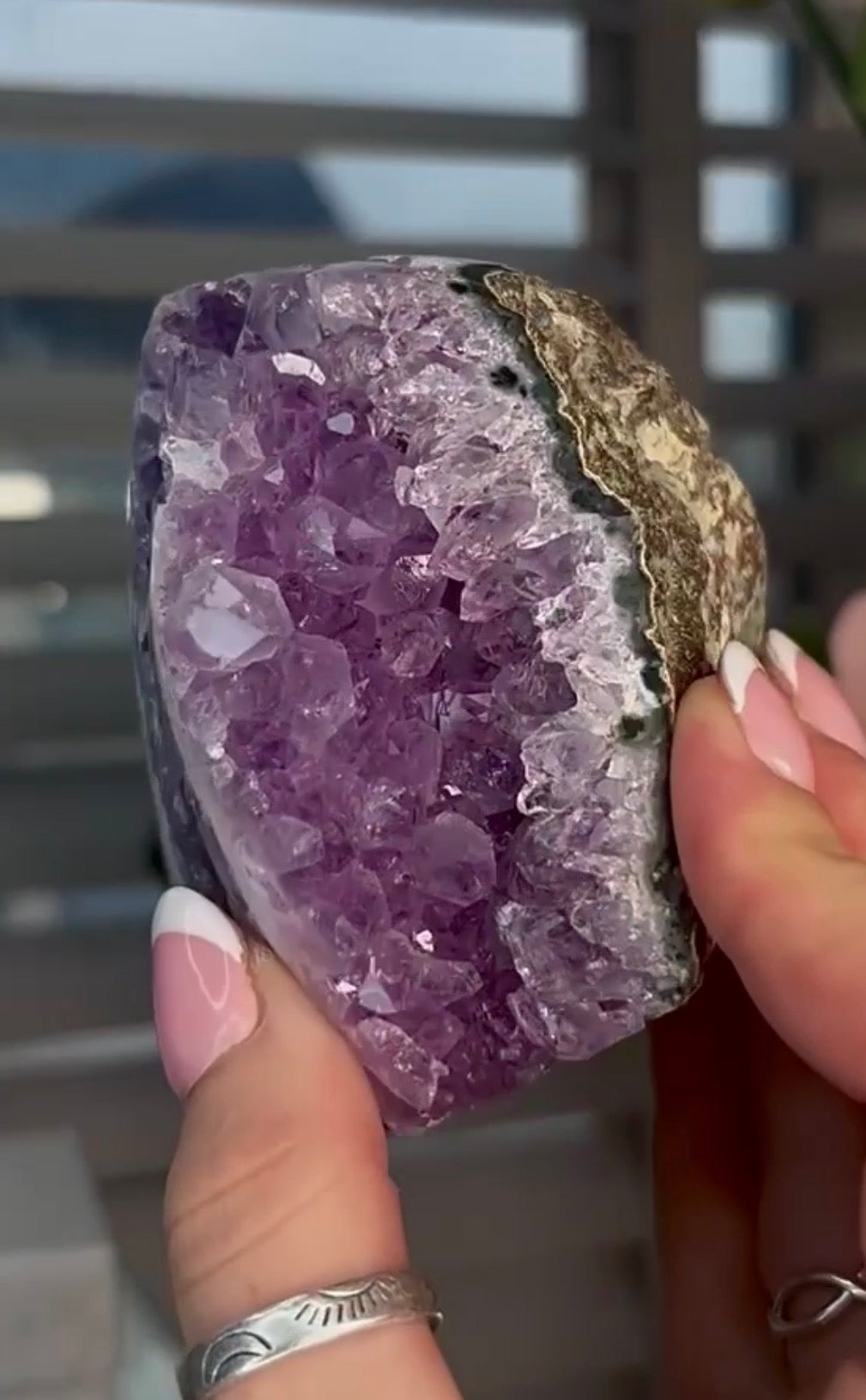 High quality, unique purple amethyst cutbase