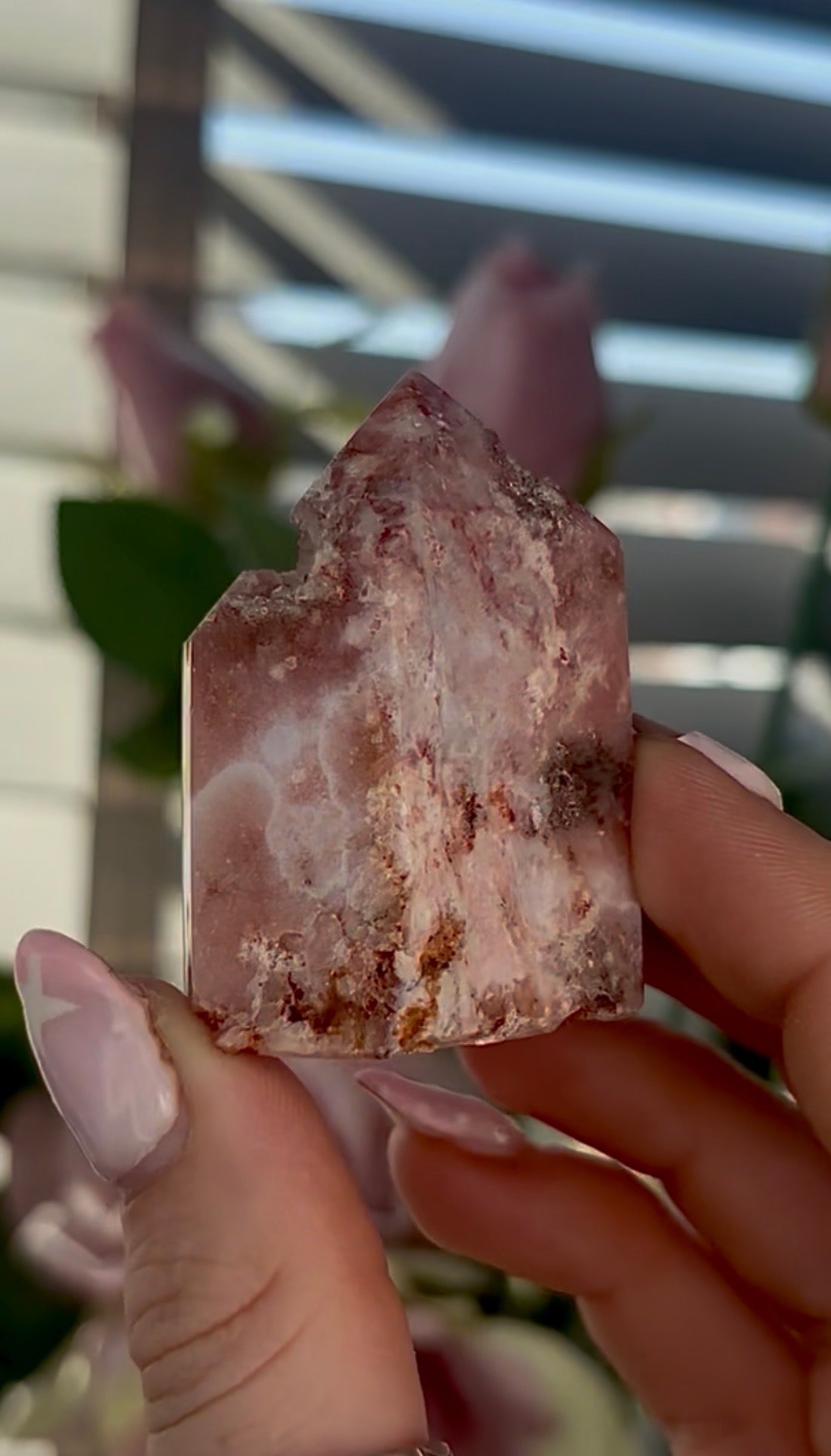 Beautiful, mini Pink amethyst tower