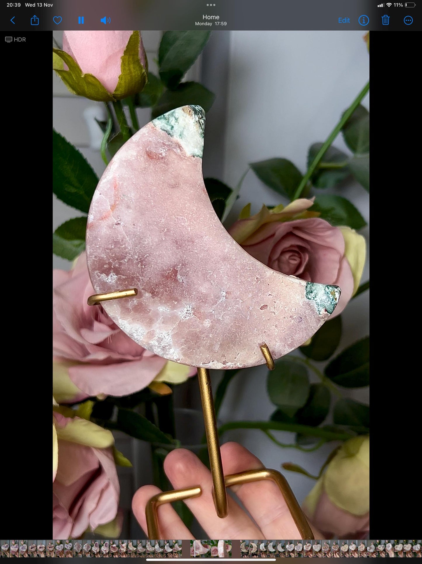 High grade, pink amethyst moon with green jasper