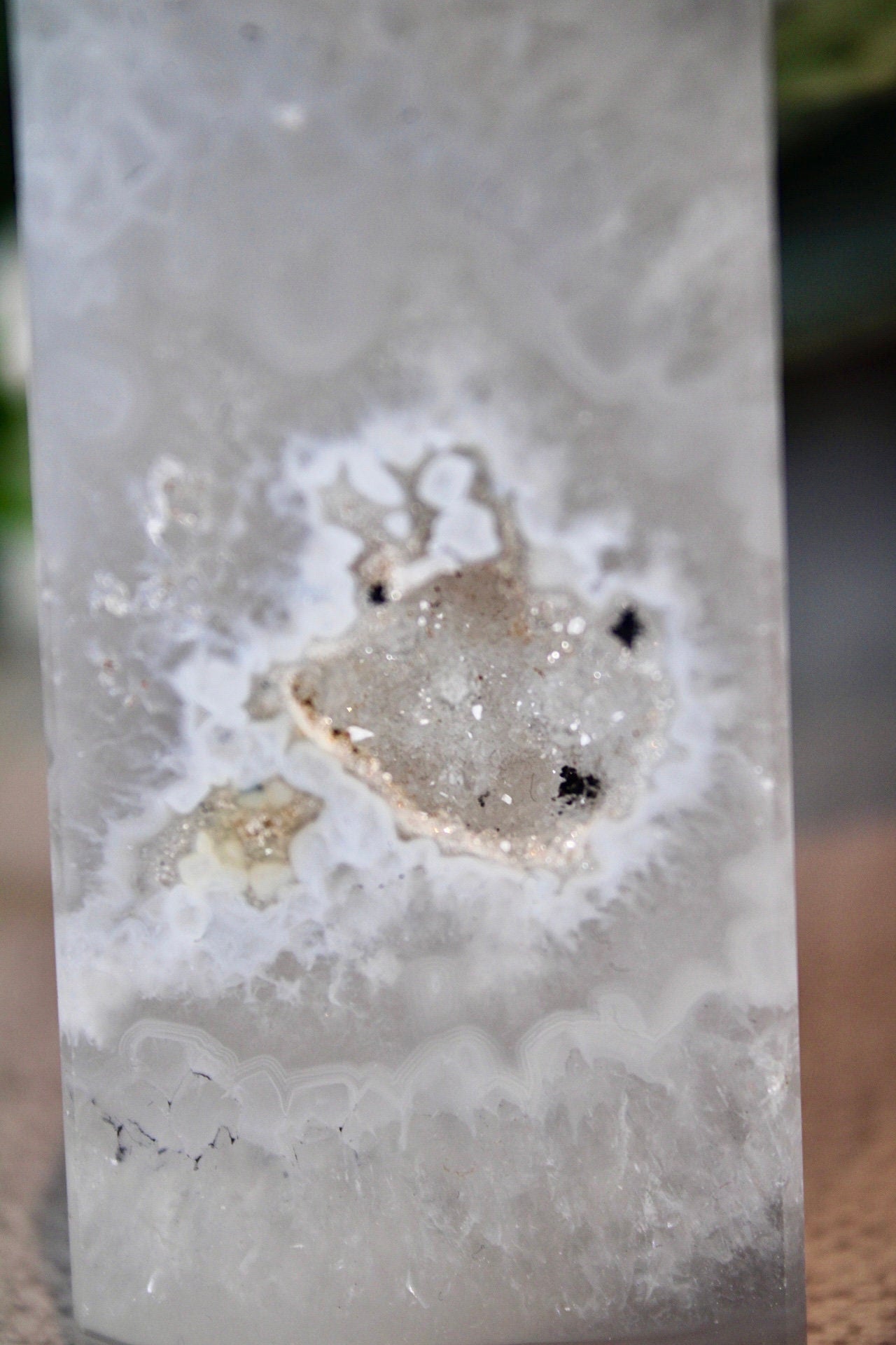 Fat, druzy, agate tower