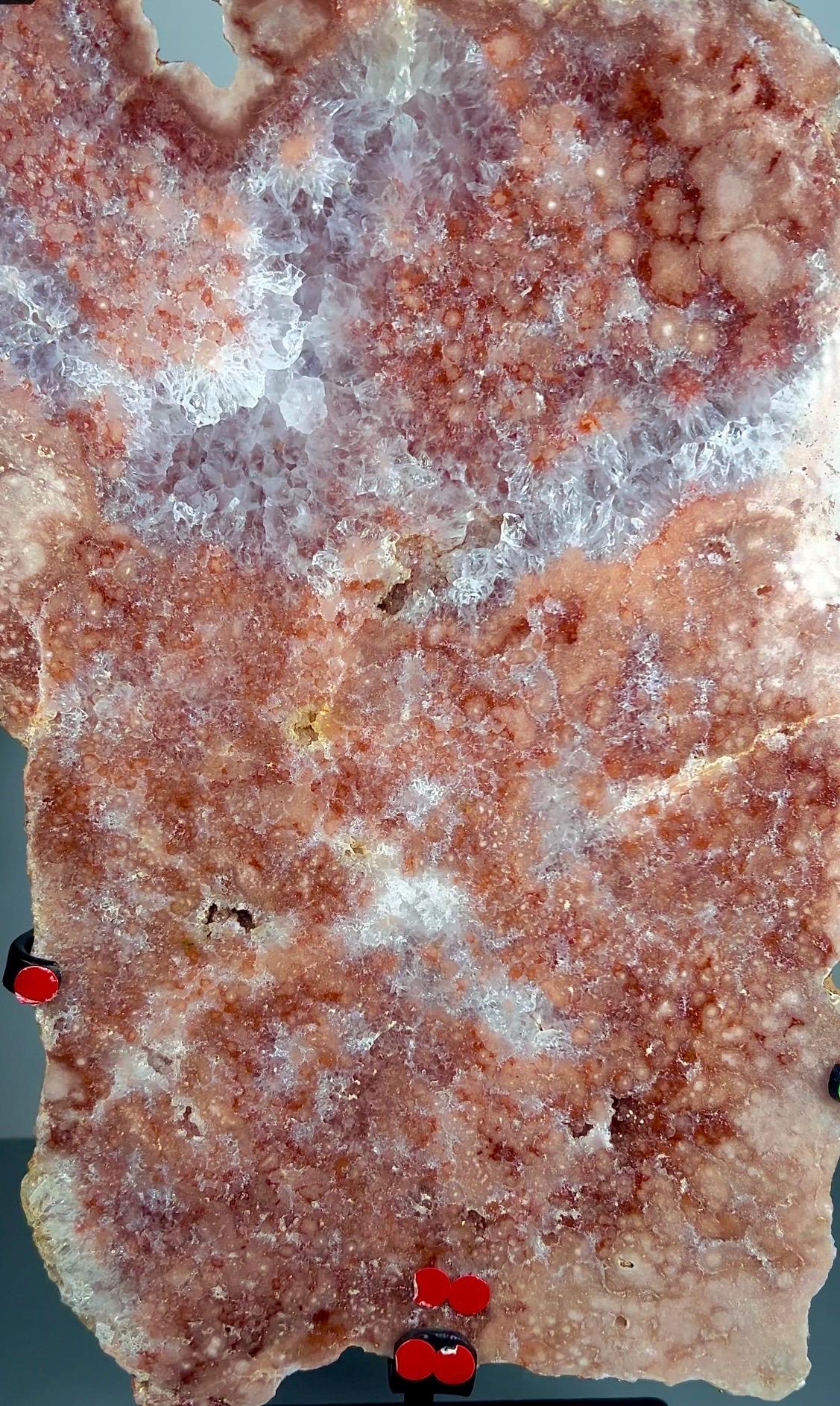 High grade, pink amethyst slab with purple quartz and lots of flowers