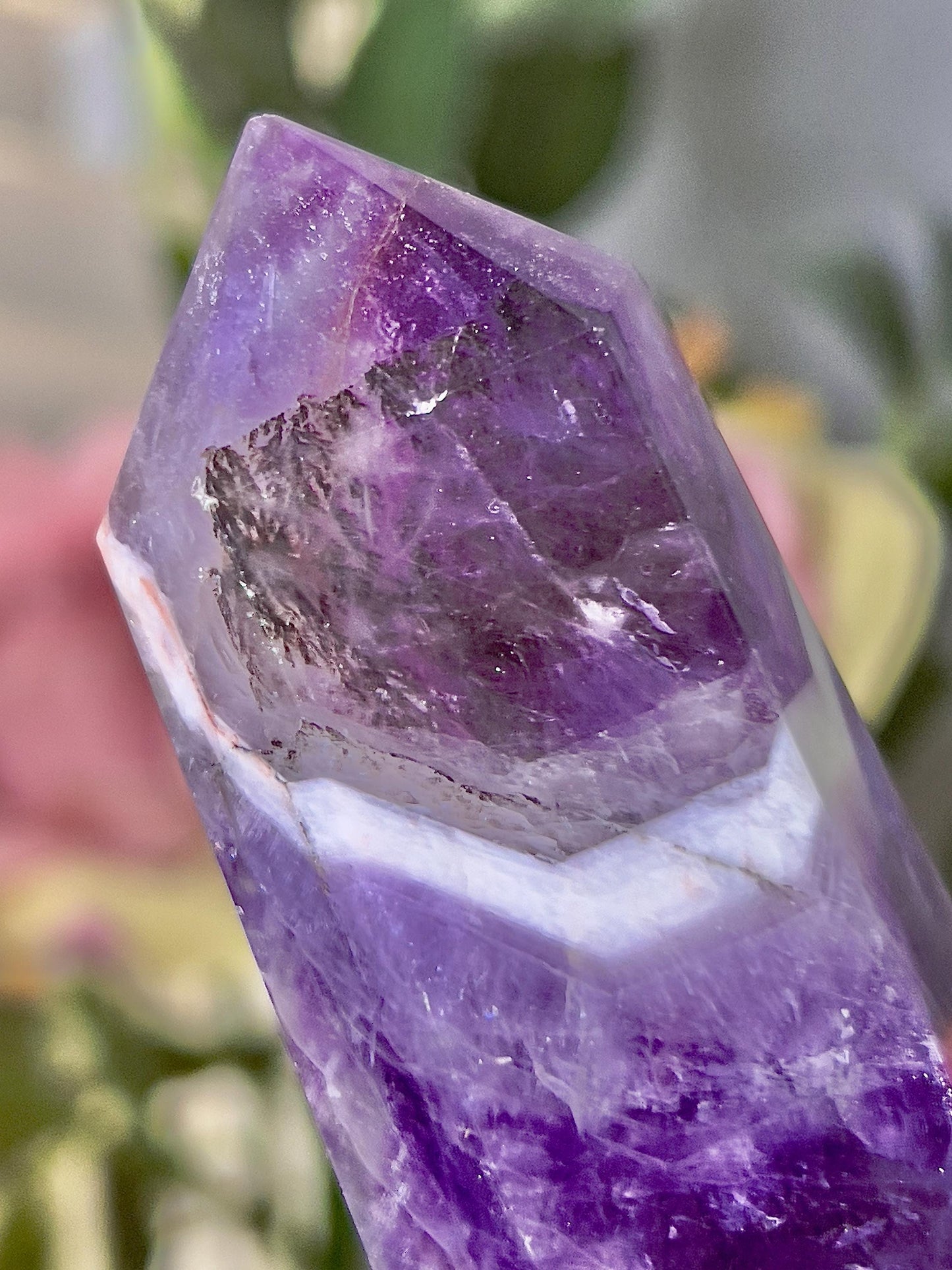 High grade, Dream amethyst tower with dentric slight damage to top (discount added)