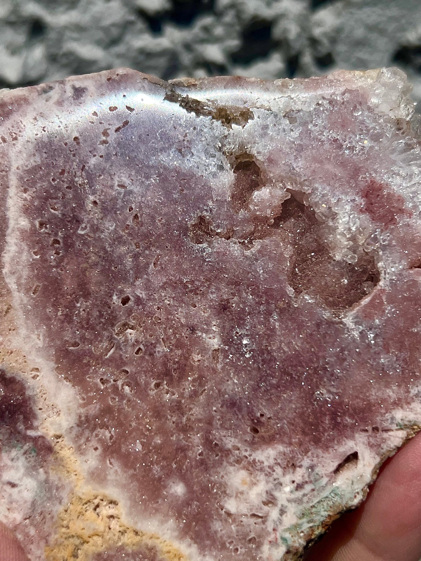 pink amethyst slab