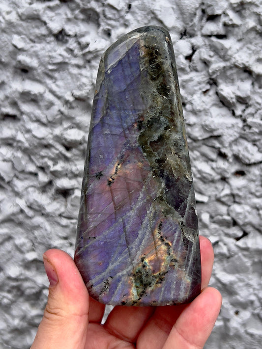 Flashy sunset purple & pink Labradorite Freeform