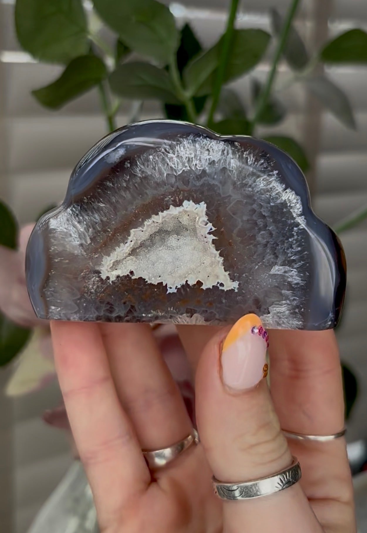 Beautiful, high grade, agate cloud with druzy