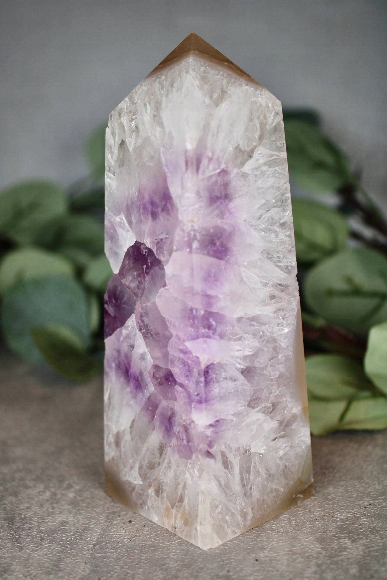 Amethyst agate, 4 sided tower