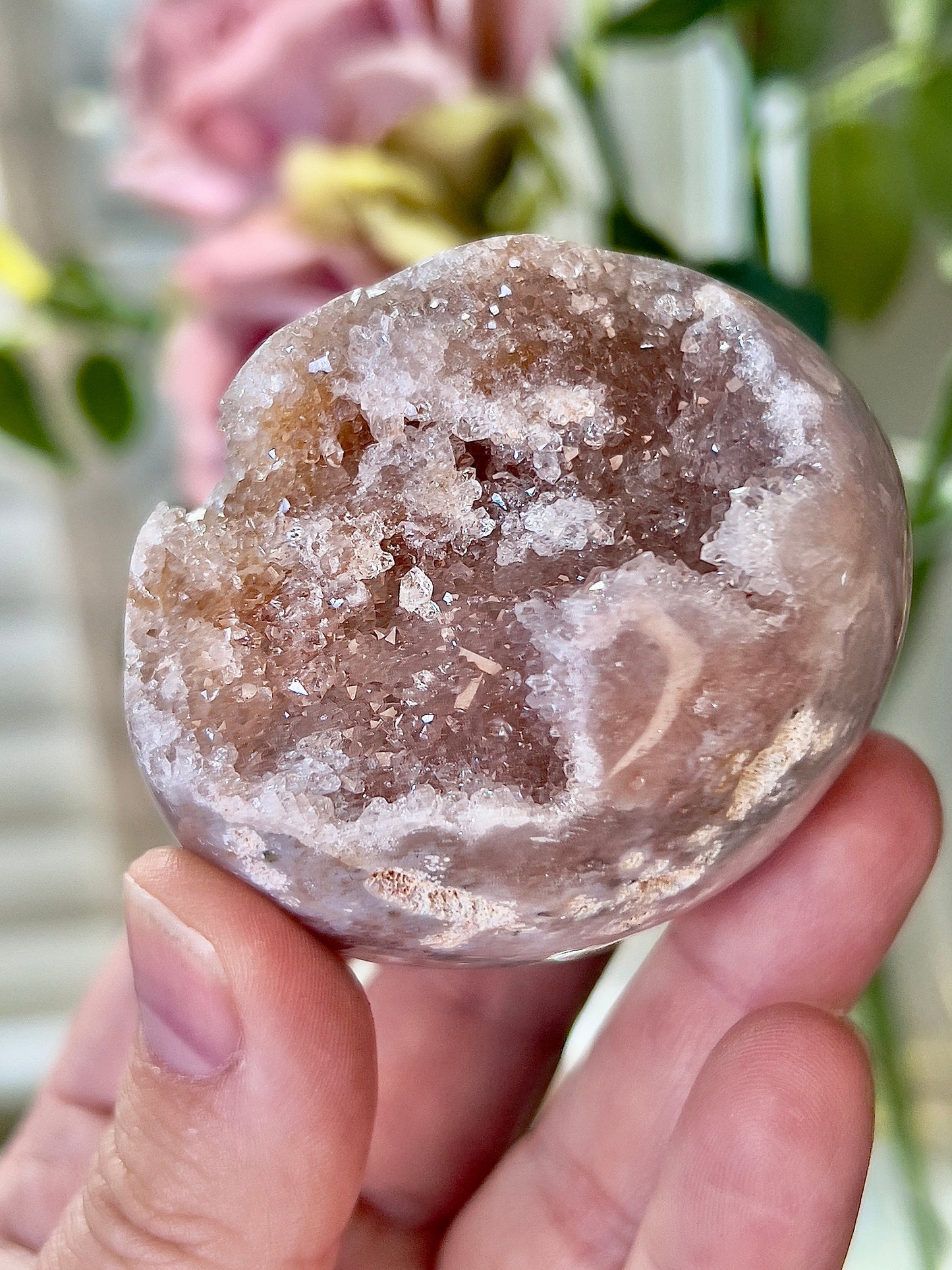 high quality, druzy, pink amethyst Freeform
