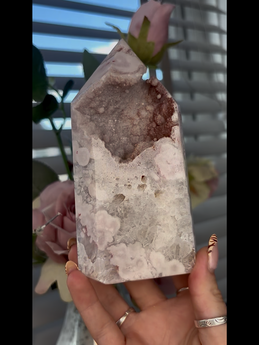 Beautiful, chunky Pink amethyst tower 15cm 615g PAT42
