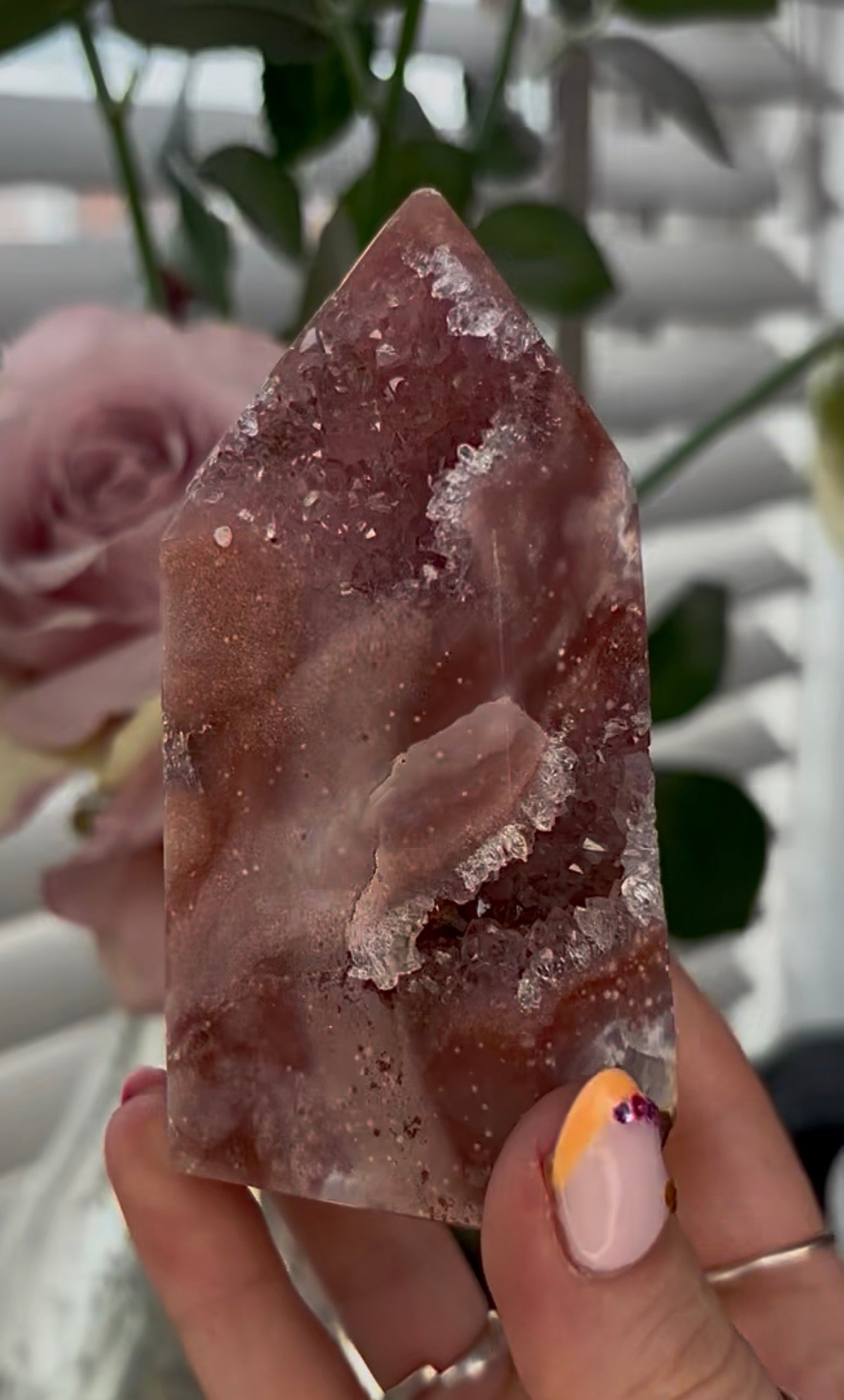 Beautiful, high quality, Pink amethyst tower