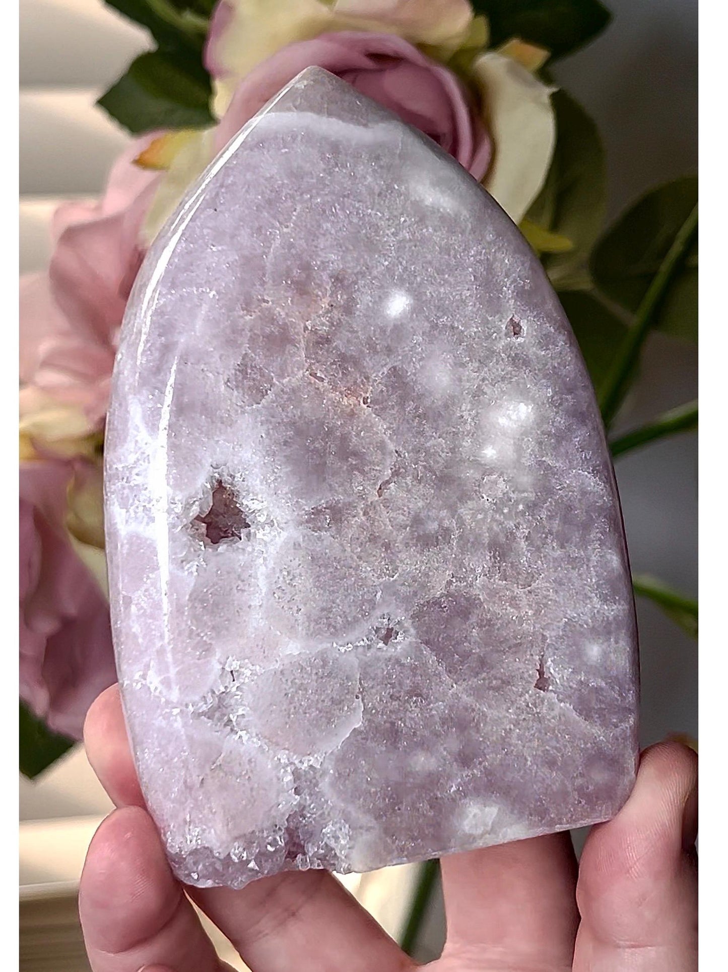 High grade, pink amethyst flame