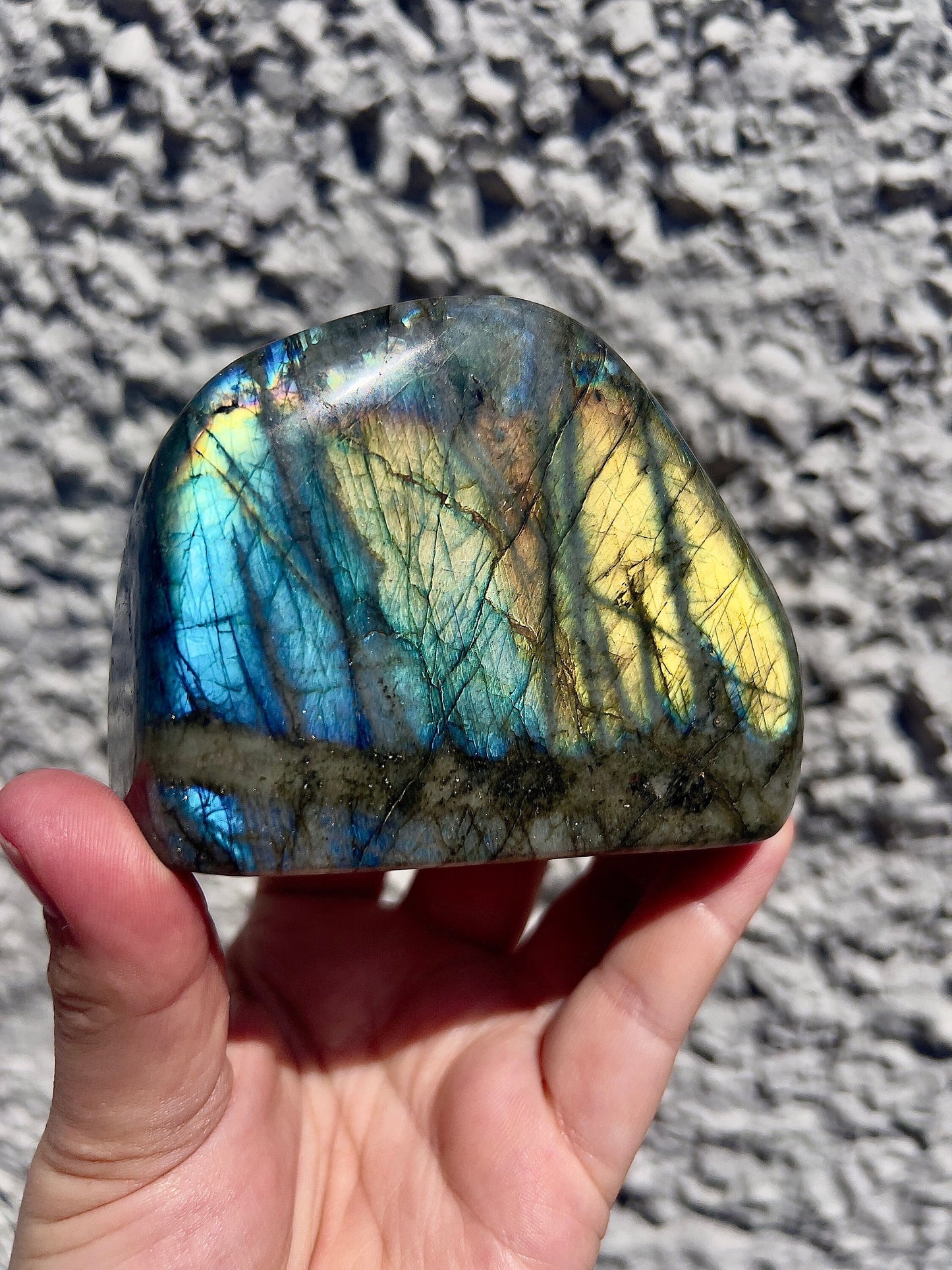 Flashy golden yellow Labradorite Freeform 550g