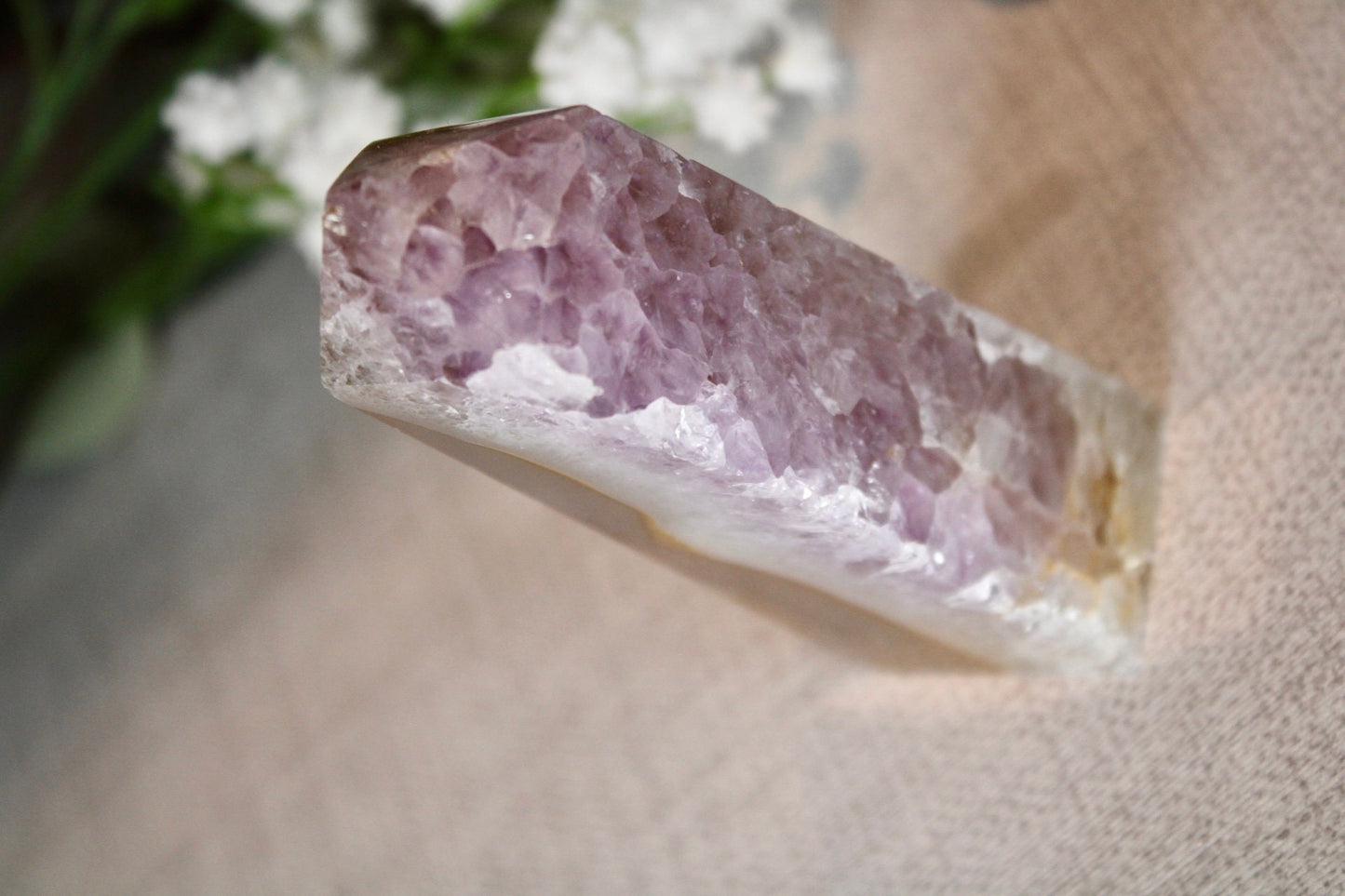 Amethyst agate 4 sided tower