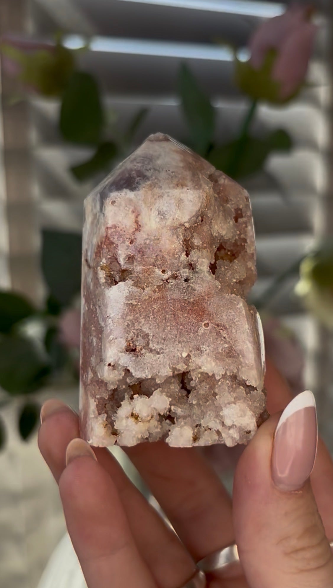 Beautiful, chunky Pink amethyst tower 7.2cm(h) by 4.5cm(w)