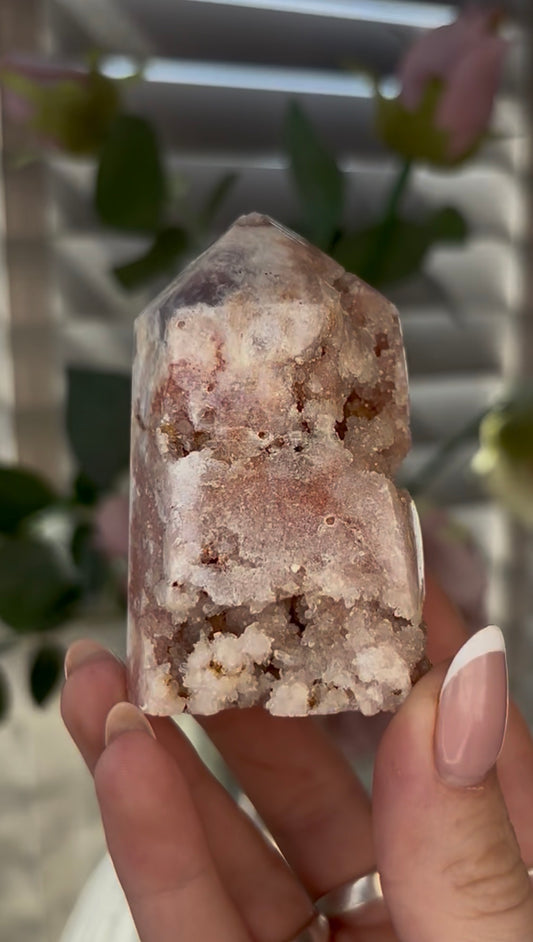 Beautiful, chunky Pink amethyst tower 7.2cm(h) by 4.5cm(w)