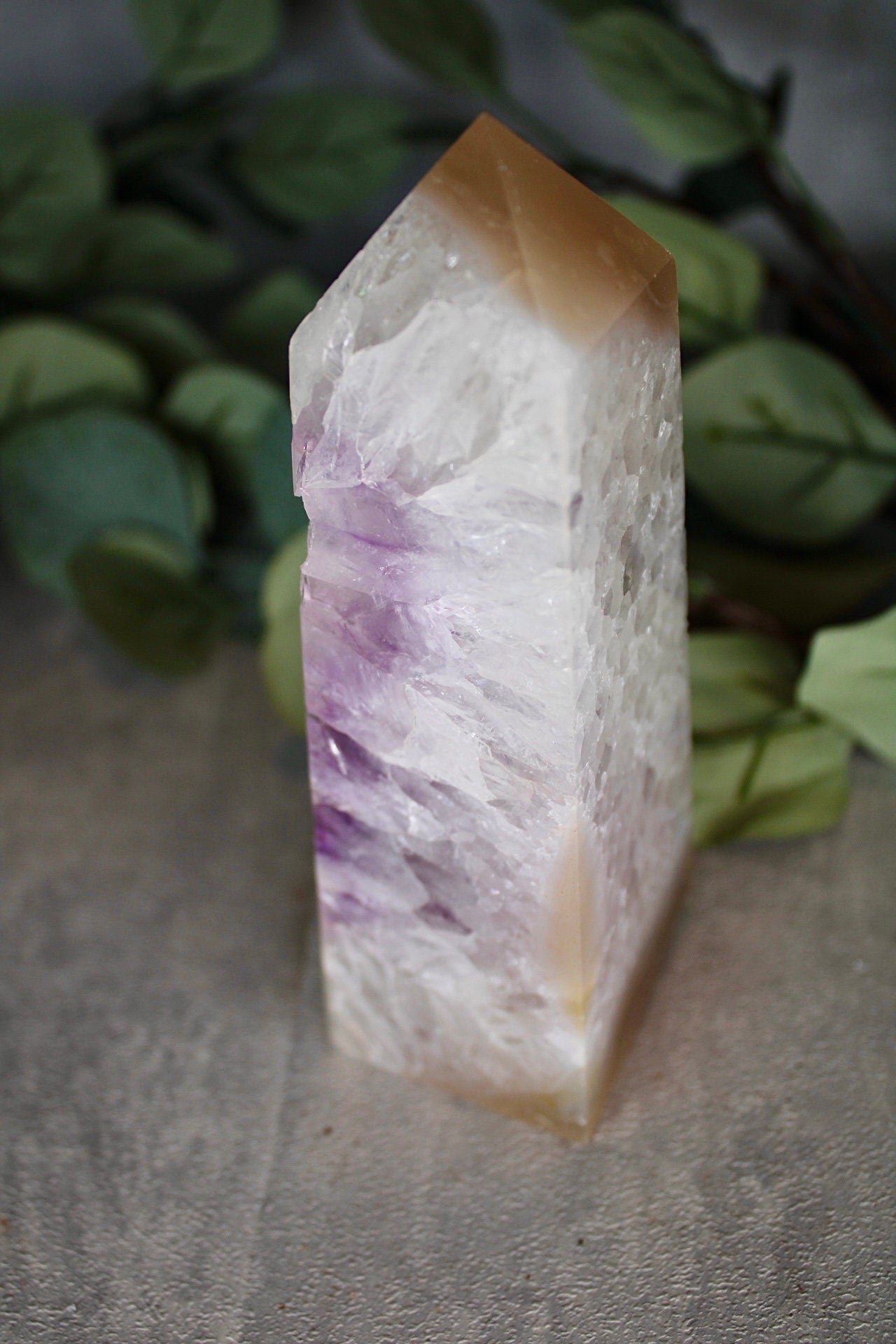 Amethyst agate, 4 sided tower