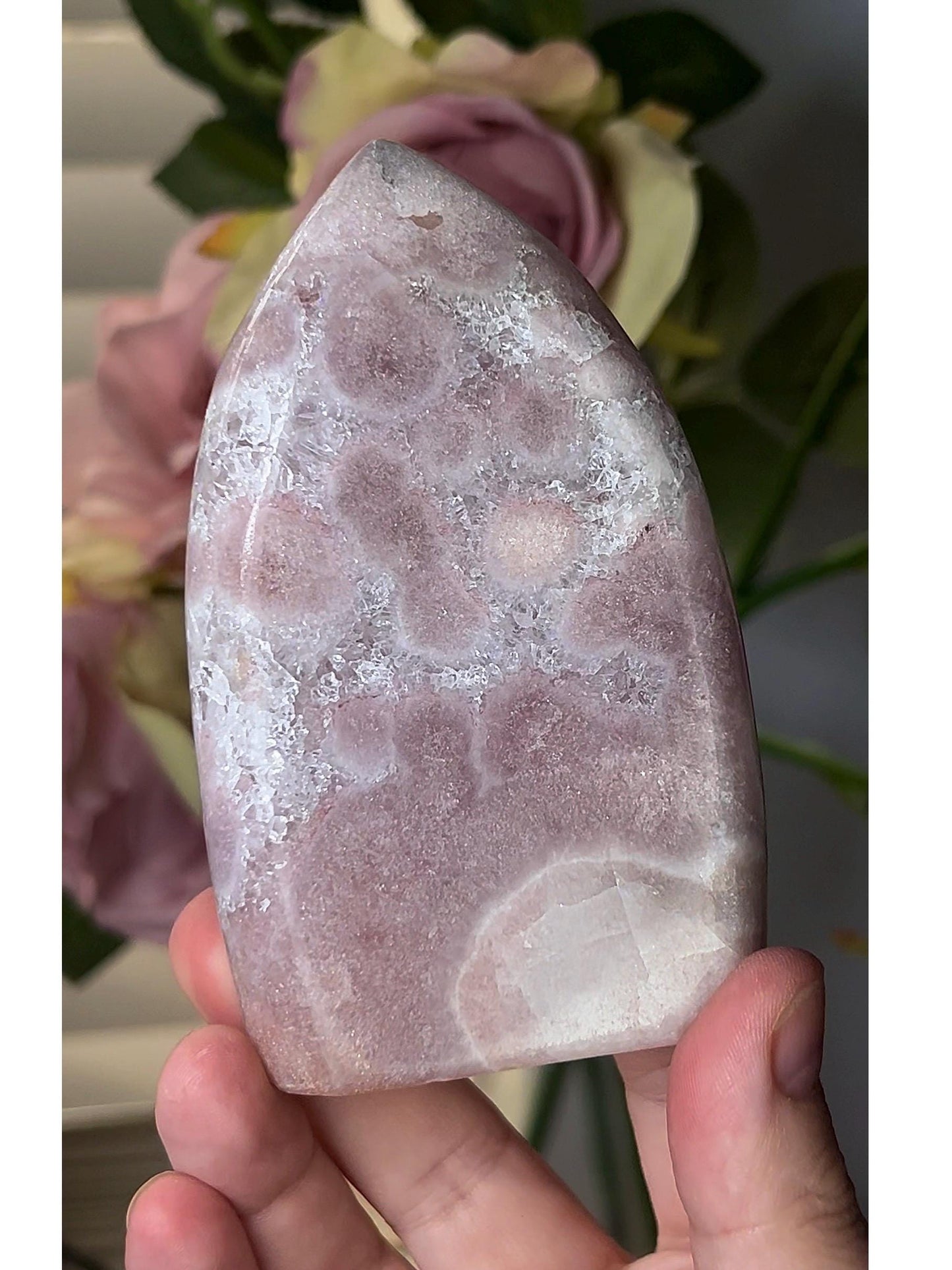 High grade, pink amethyst flame