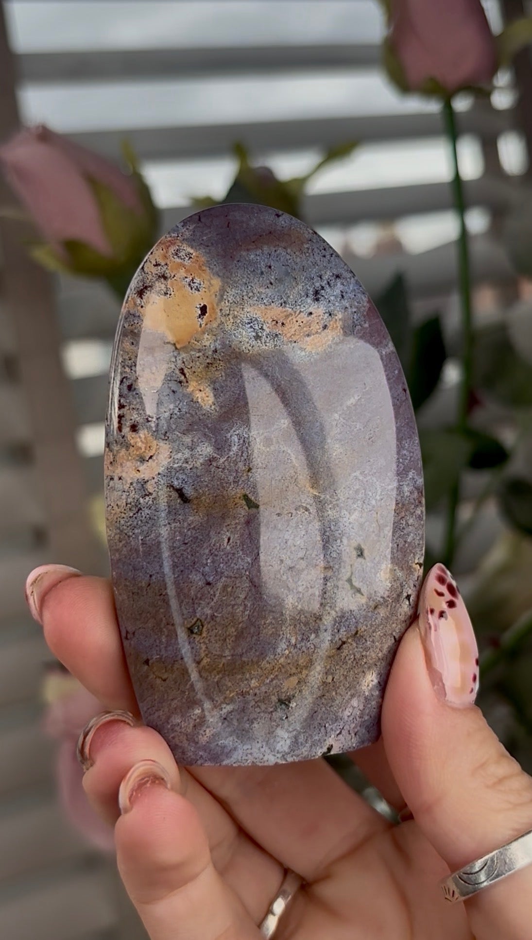 High quality, pastel pink/purple ocean jasper Freeform