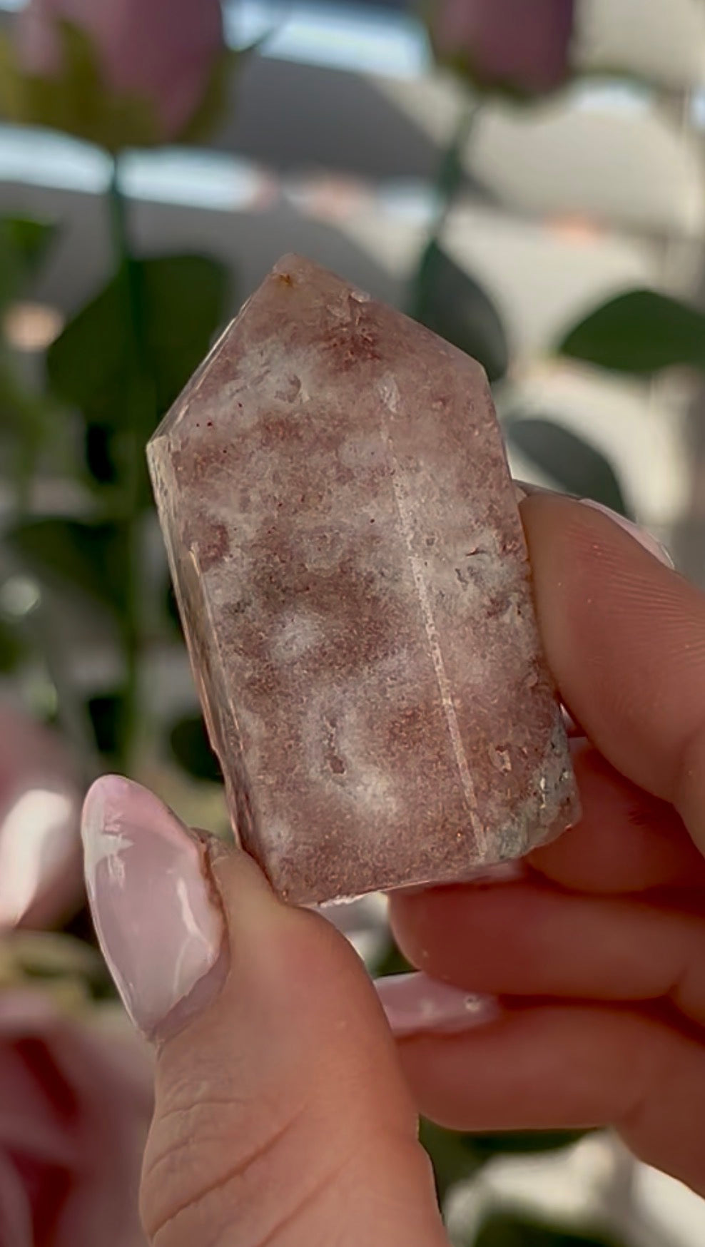 Beautiful, mini Pink amethyst tower