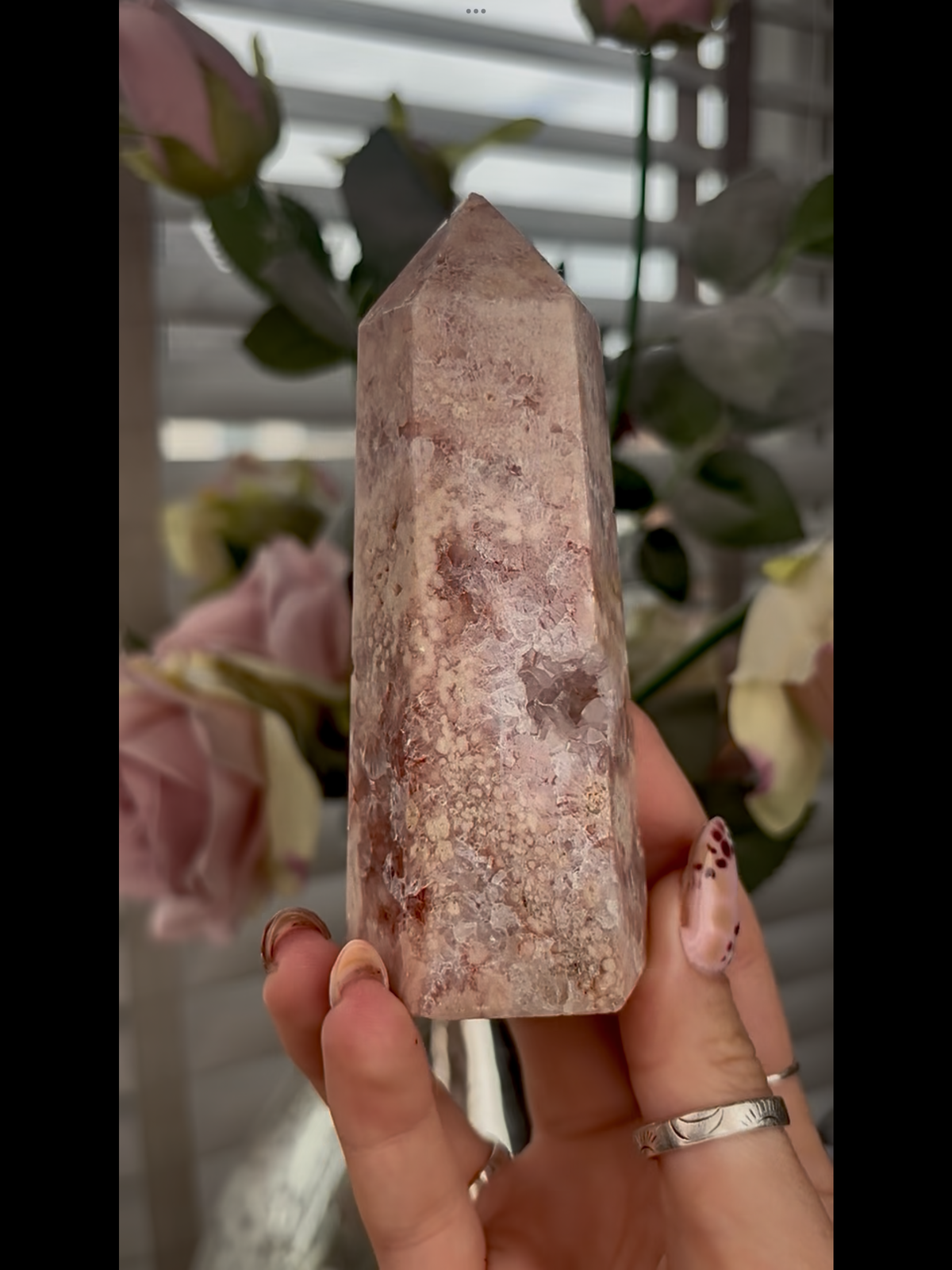 Incredible, High grade, pink amethyst, tower in deep pink tones and purple quartz, druzy & flower formations