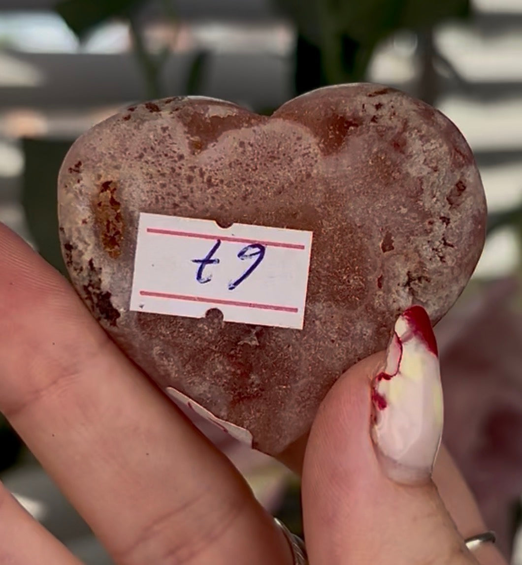Mini pink amethyst heart - comes with stand