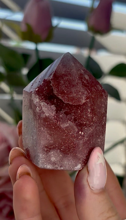 Beautiful, mini Pink amethyst tower