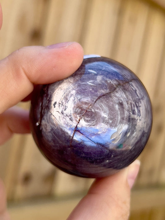 Gemmy lepidolite sphere