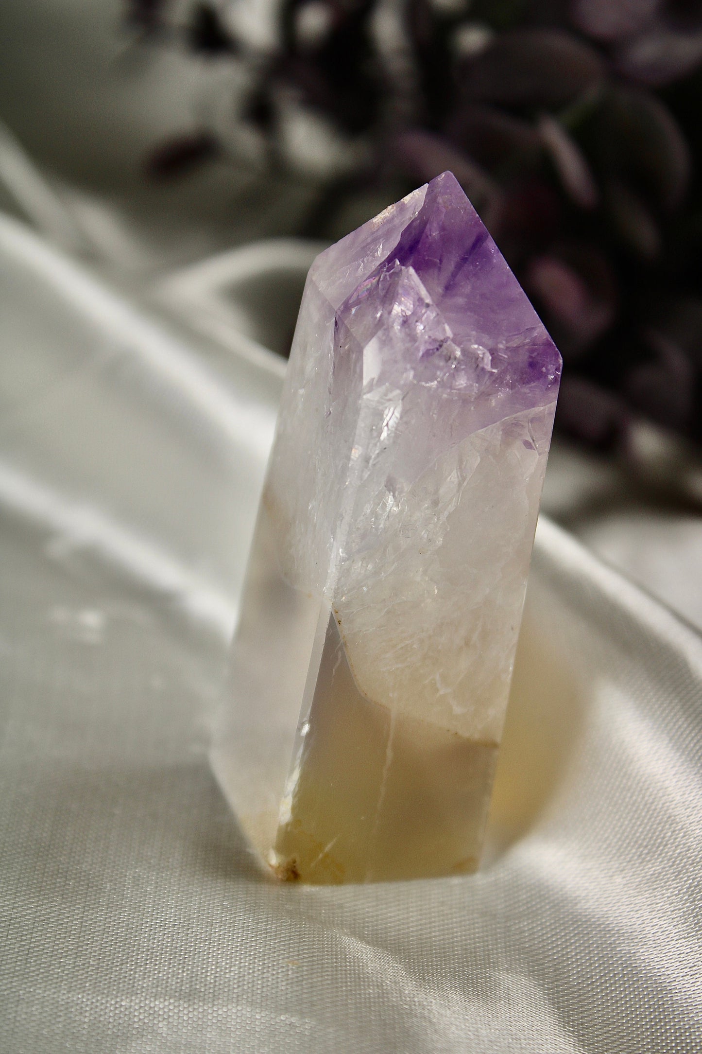 Natural banded agate x amethyst 76g 7cm