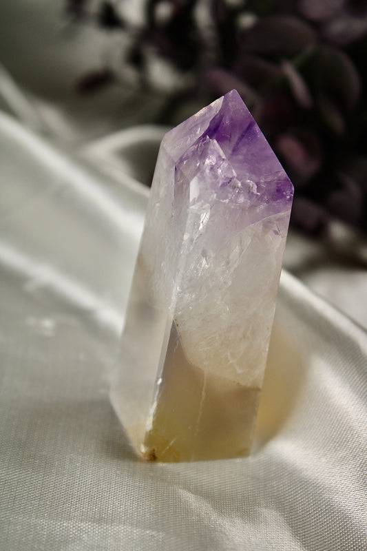 Natural banded agate x amethyst 76g 7cm