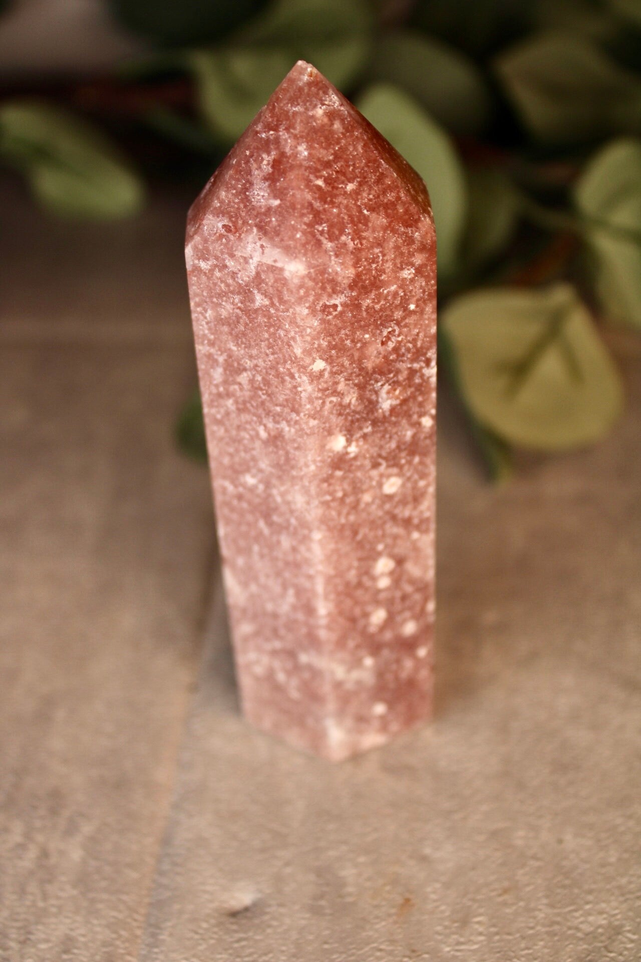 Berry red, skinny, pink amethyst tower 240g 12cm high