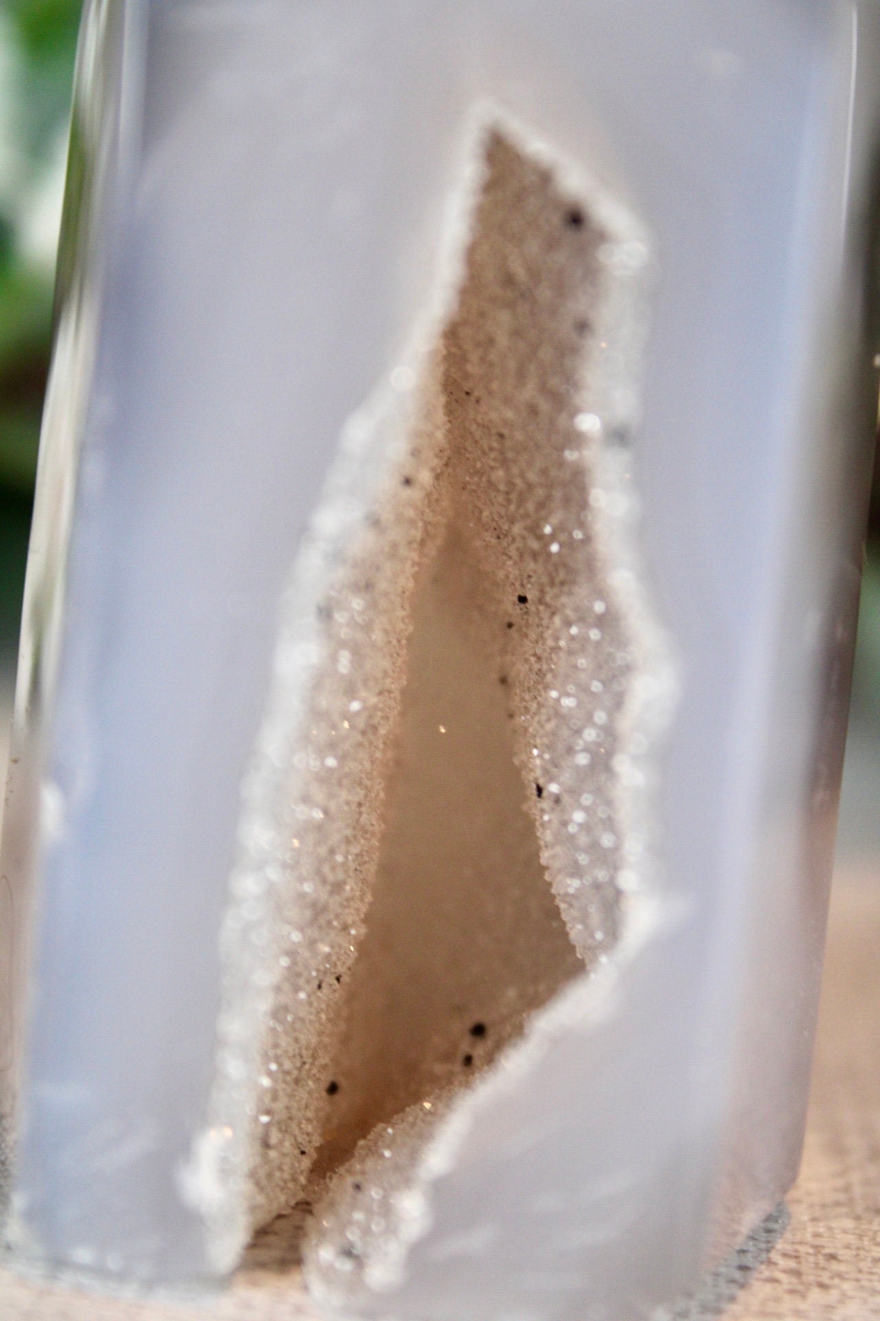 Natural, grey, druzy, agate, tower