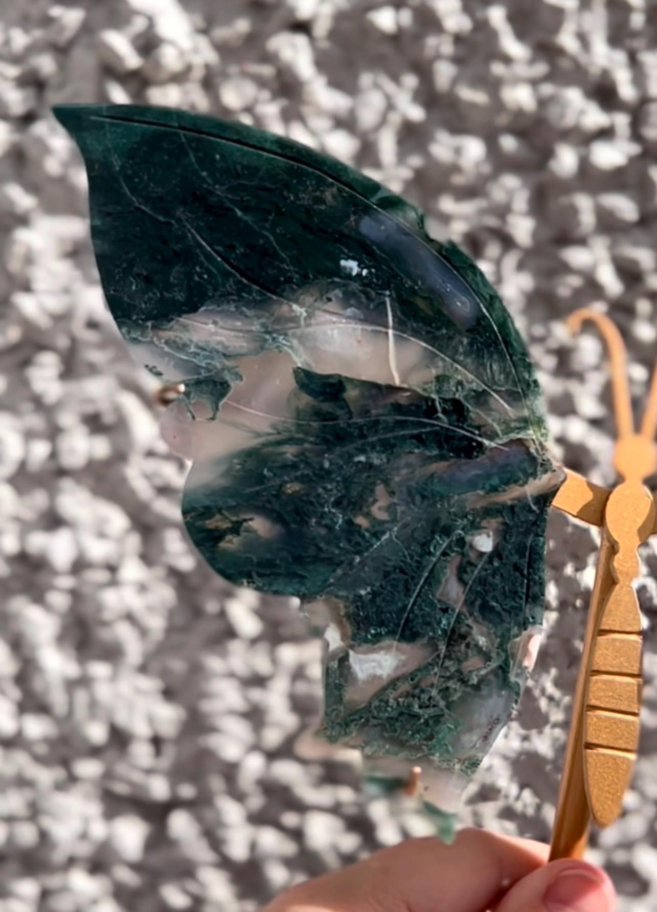 High quality, large, Moss agate butterfly wings