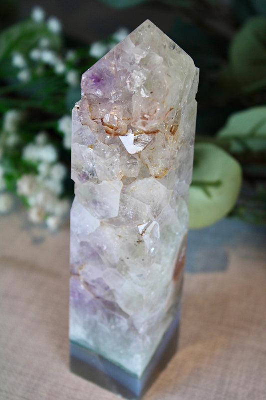 Amethyst agate freeform tower