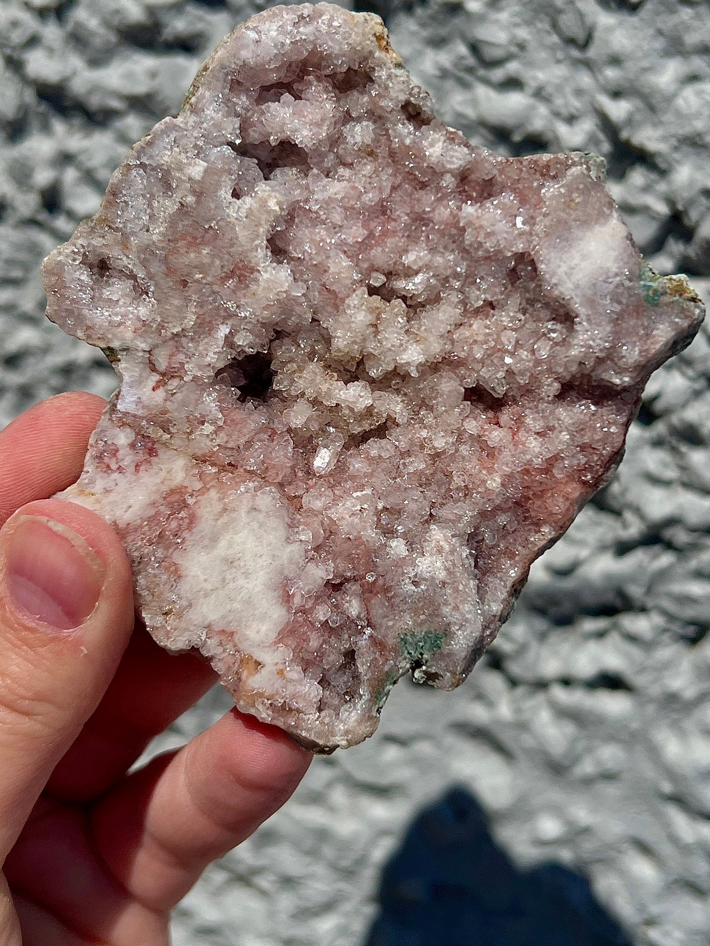 high quality, super druzy, pink amethyst geode, slab