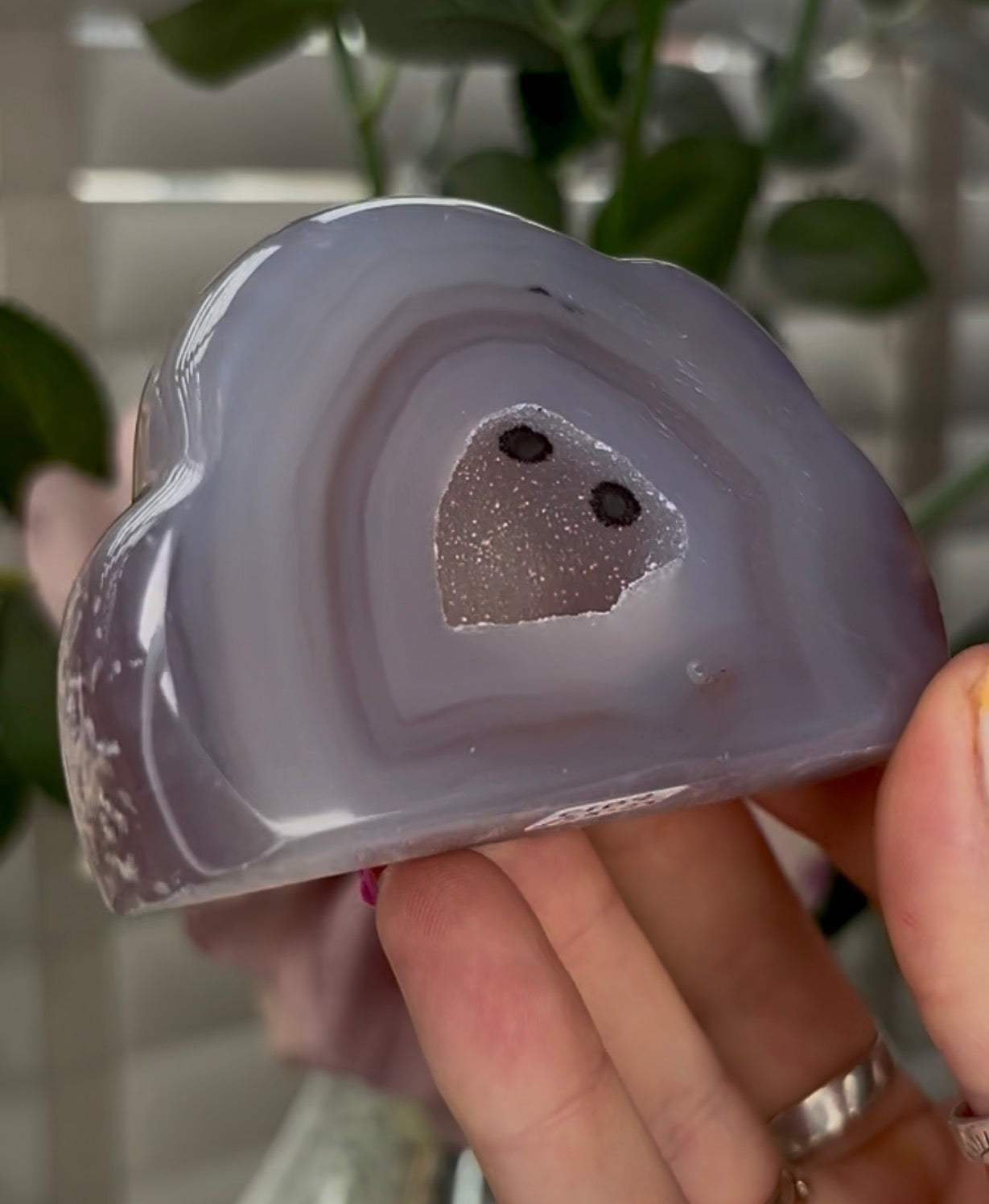 Beautiful, agate cloud with druzy