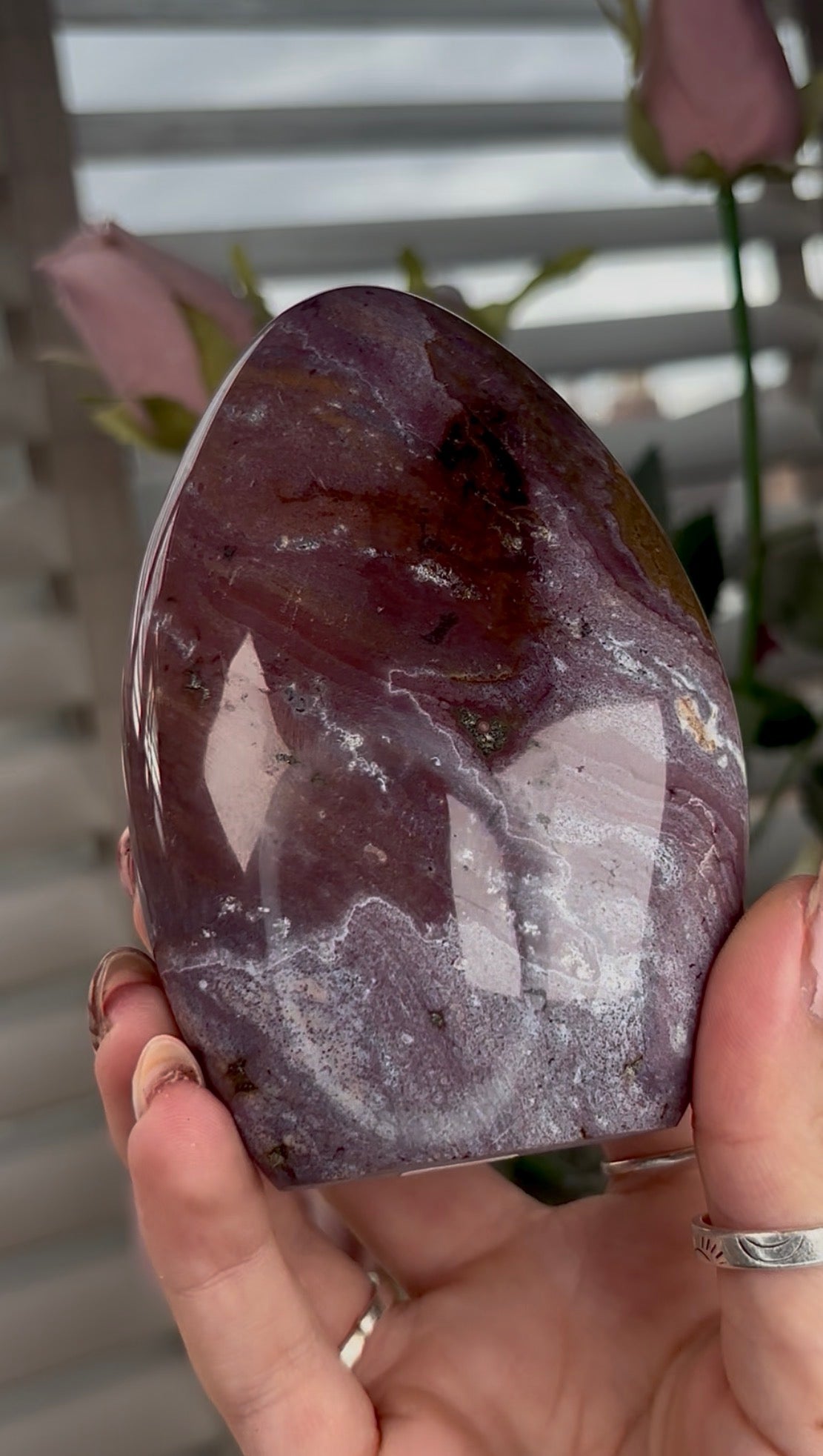 High quality, pastel pink/purple ocean jasper Freeform