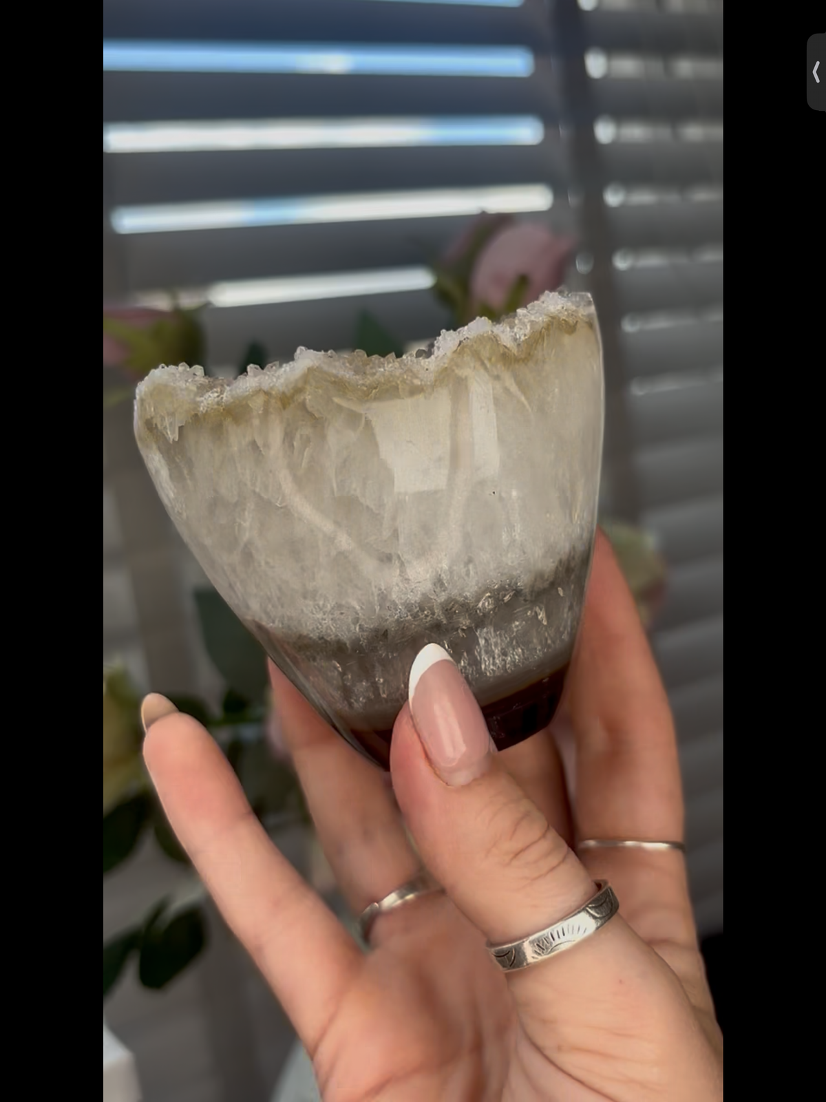 High grade, beautiful, Amethyst agate Freeform/mushroom with green druzy 605g
