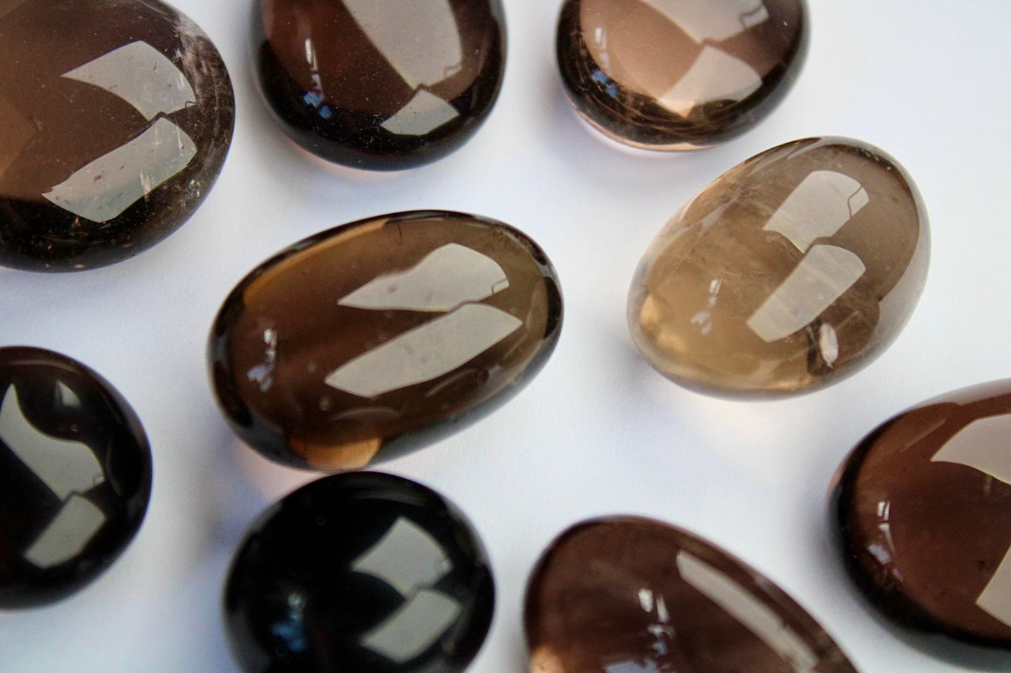 High quality Smokey quartz tumble stones (heat treated)