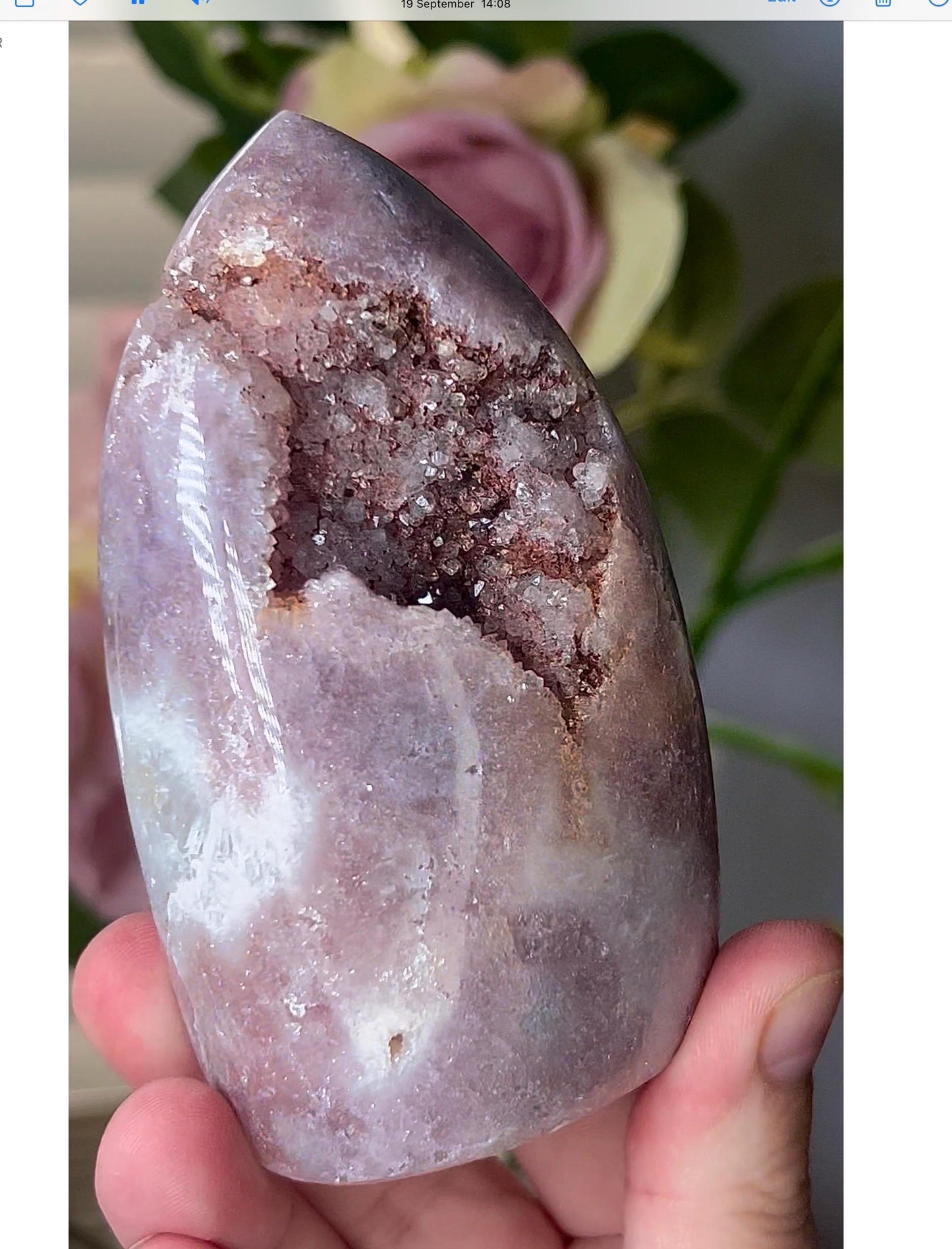 High grade, pink amethyst flame