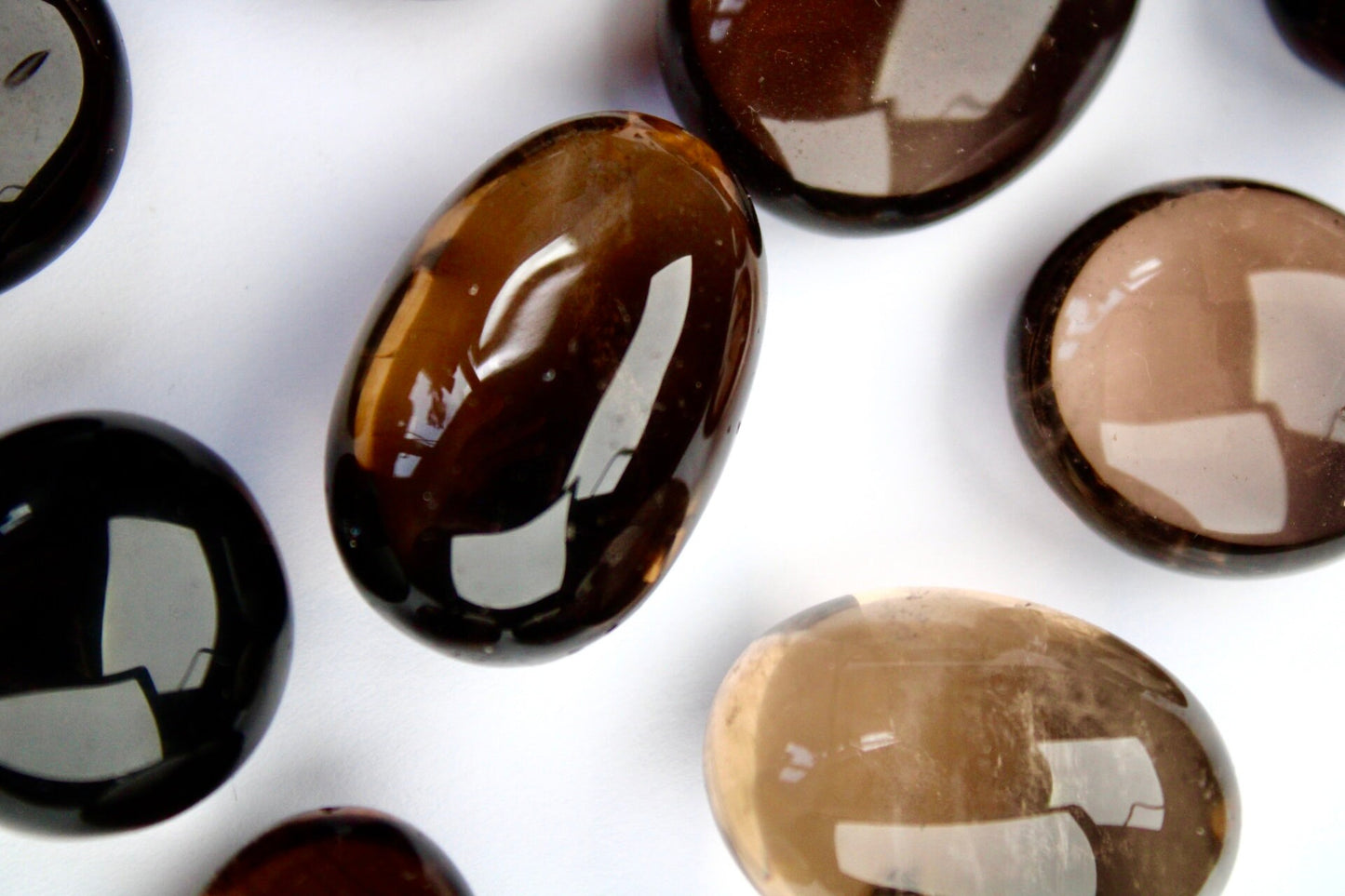High quality Smokey quartz tumble stones (heat treated)