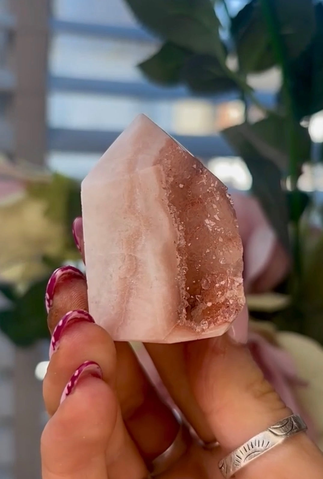 Mini Druzy Pink amethyst tower