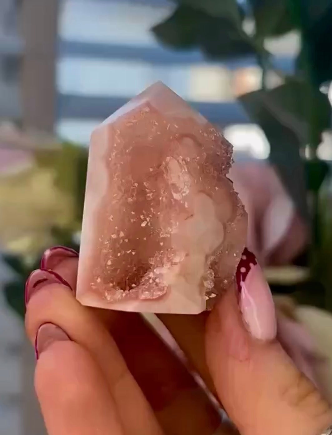 Mini Druzy Pink amethyst tower