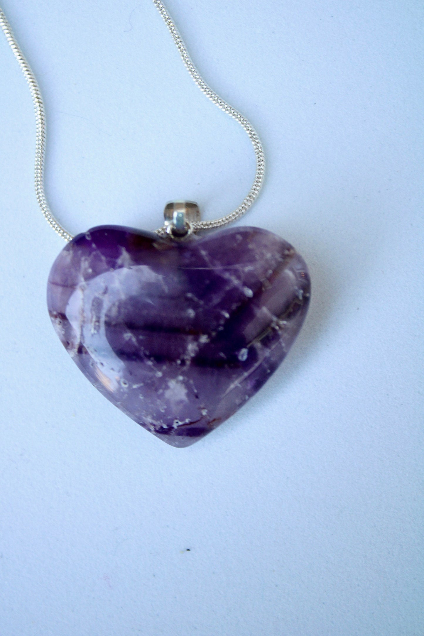 Silver plated amethyst heart