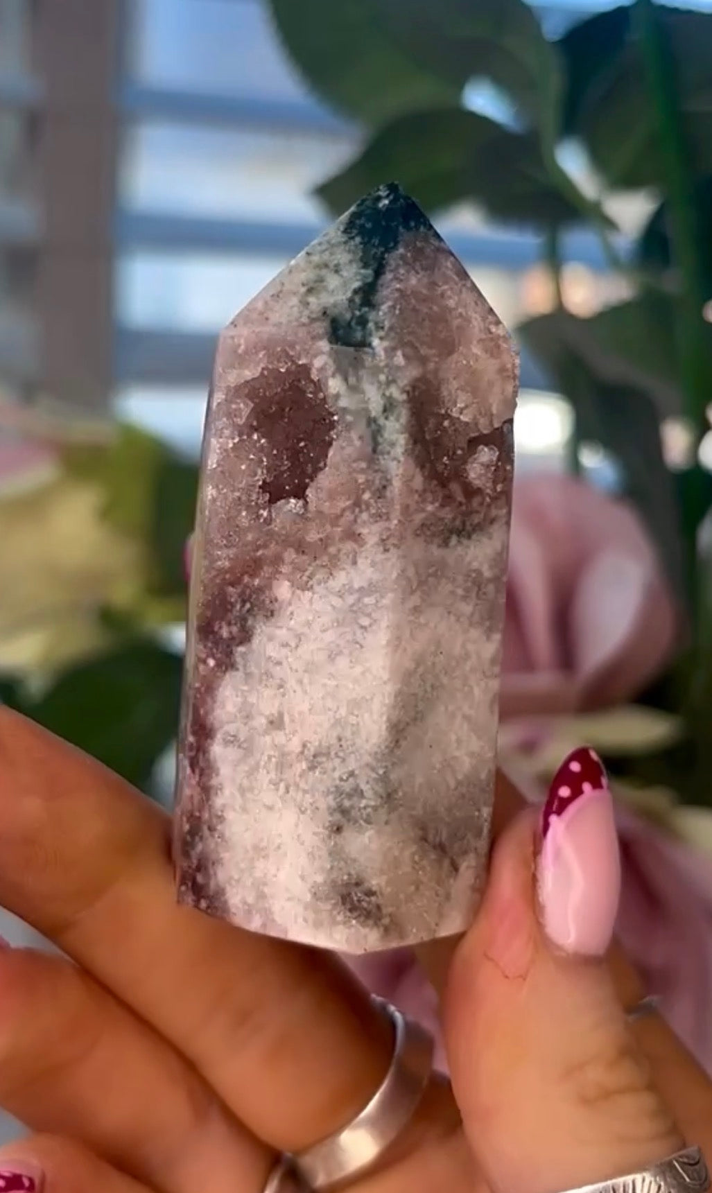 Small Pink amethyst tower