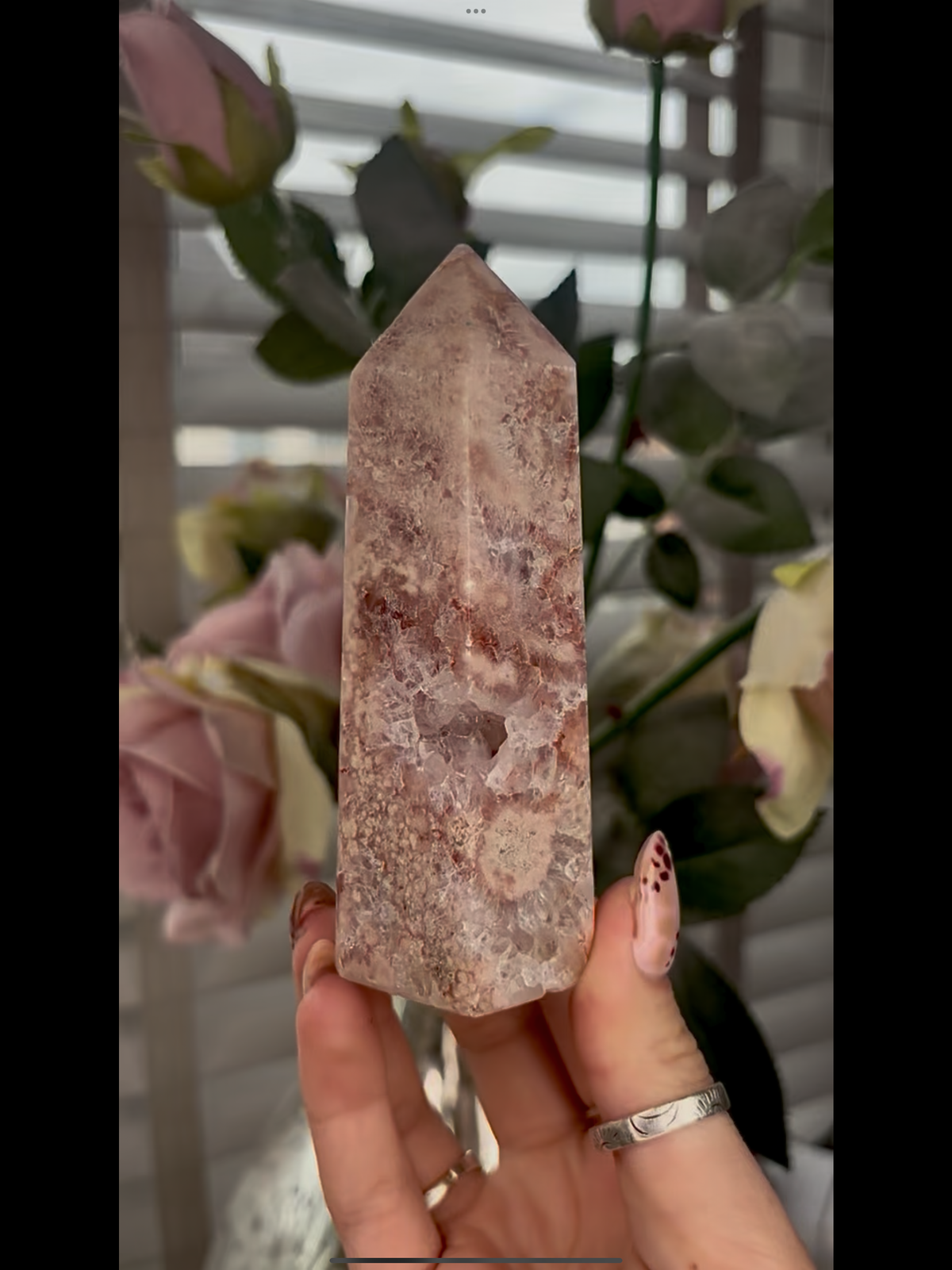 Incredible, High grade, pink amethyst, tower in deep pink tones and purple quartz, druzy & flower formations