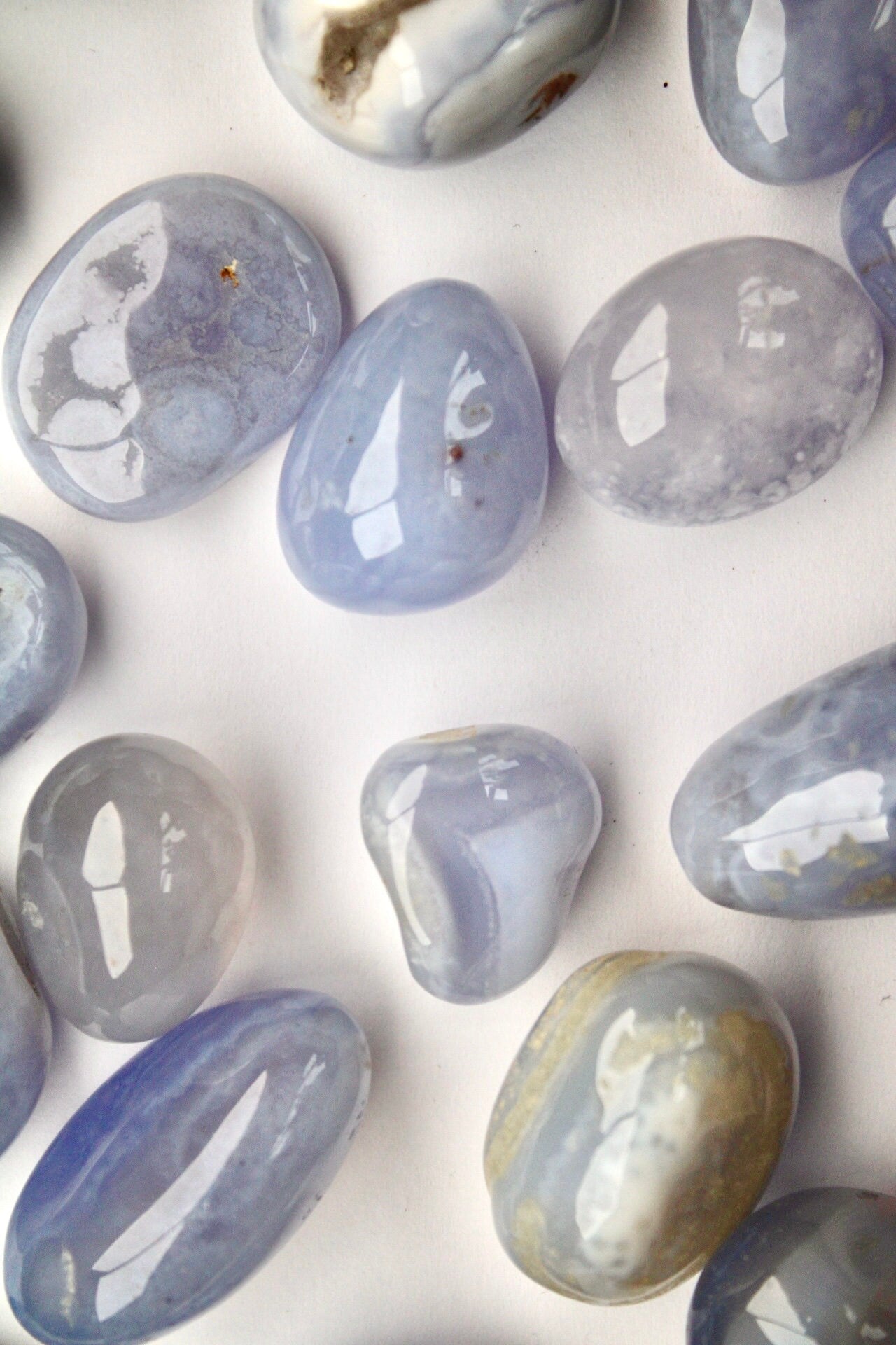 Blue lace agate tumble stone