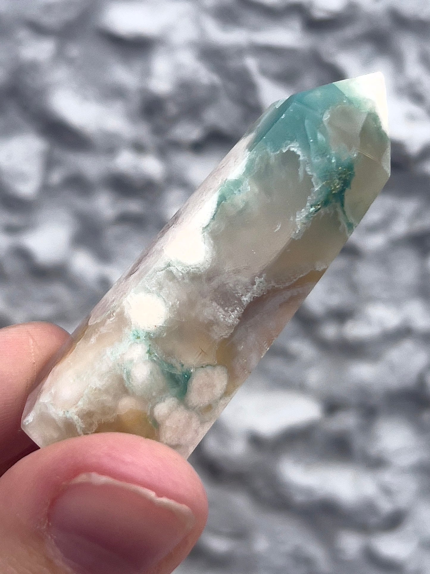 green flower agate tower