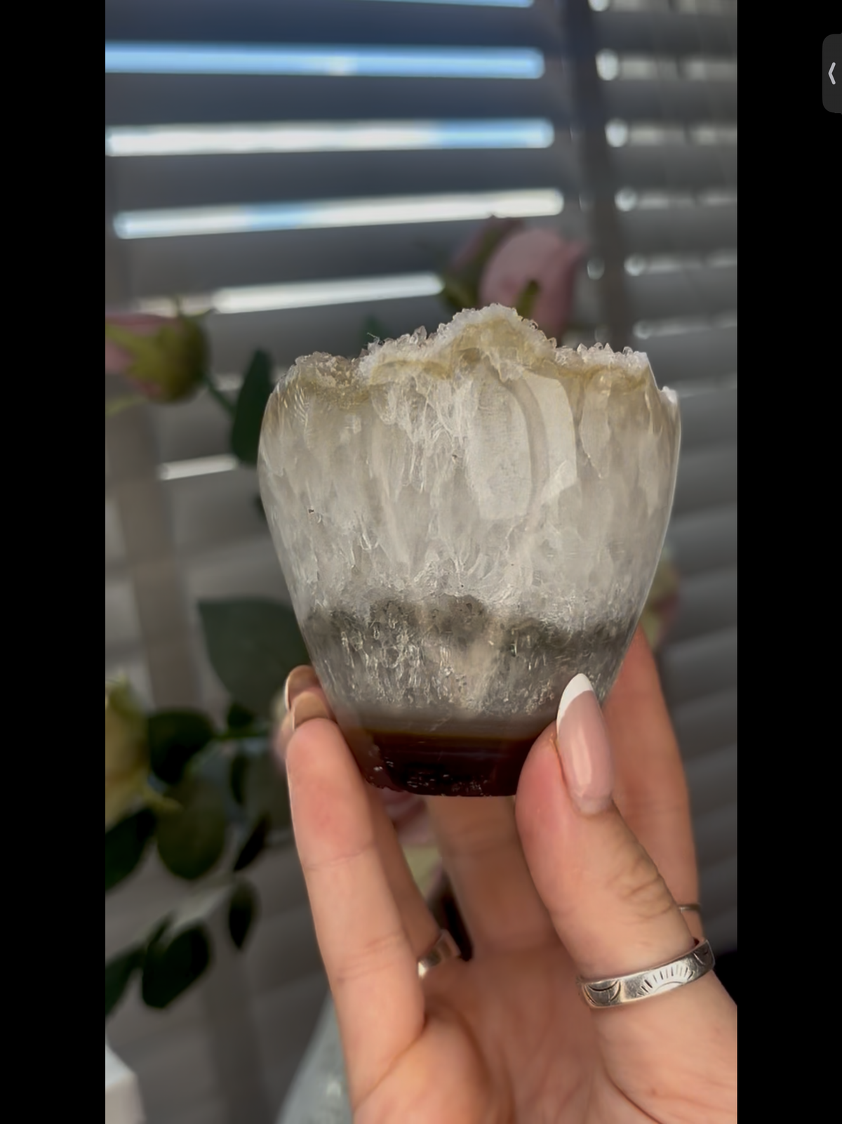 High grade, beautiful, Amethyst agate Freeform/mushroom with green druzy 605g
