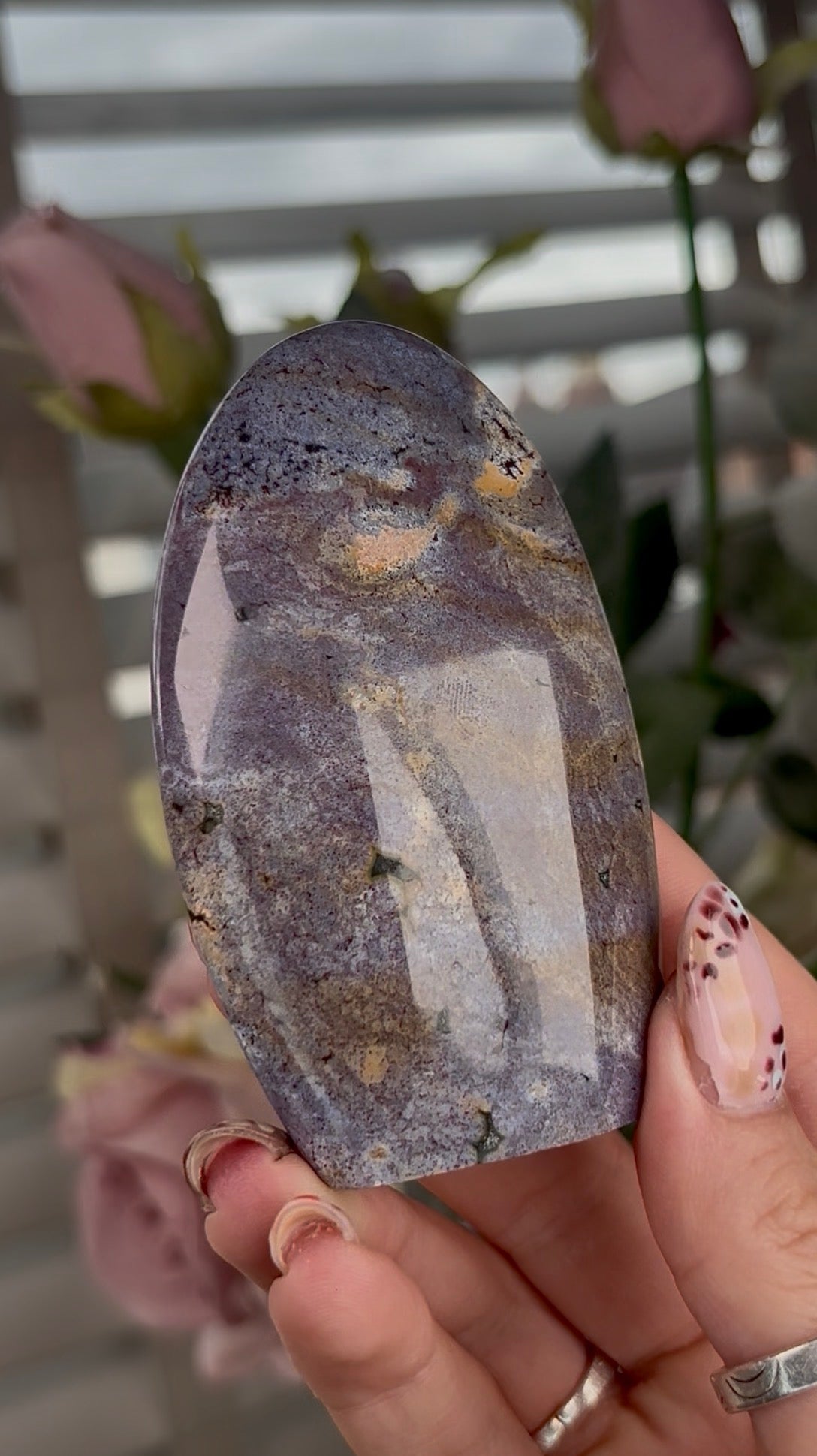 High quality, pastel pink/purple ocean jasper Freeform