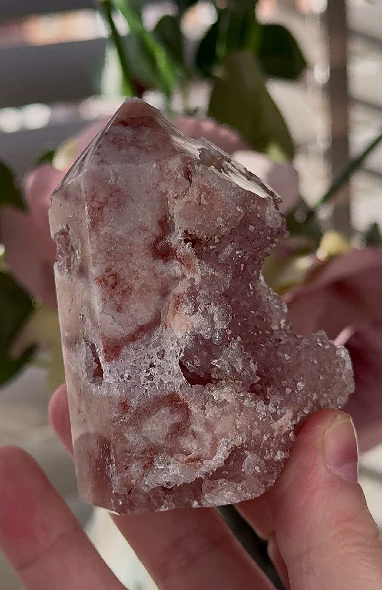 Druzy Pink amethyst tower